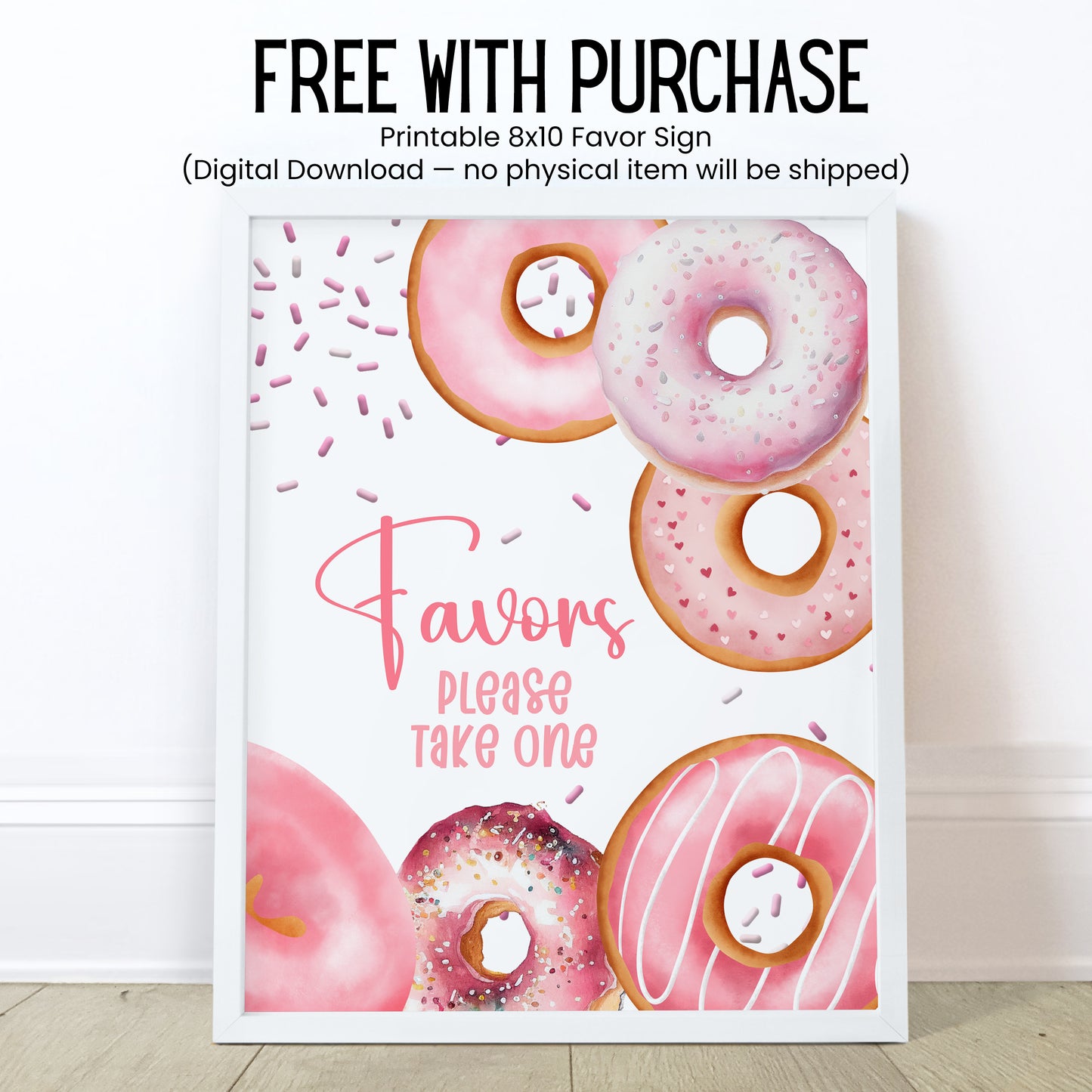 Pink Donuts Baby Sprinkle Favors, Girl Donuts Baby Shower Chapstick Party Favor Sprinkled with Love Shower, Donuts Baby Shower 3602