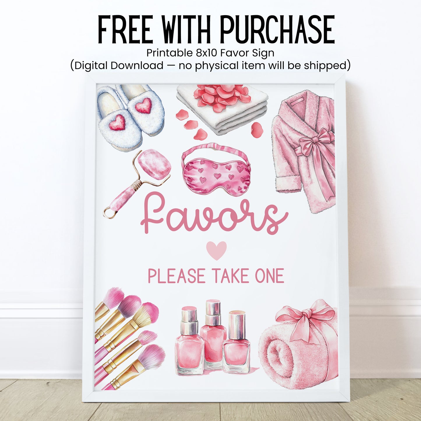Pink Spa Lip Balm Label Template: Birthday, Bridal Shower, Bachelorette Favor