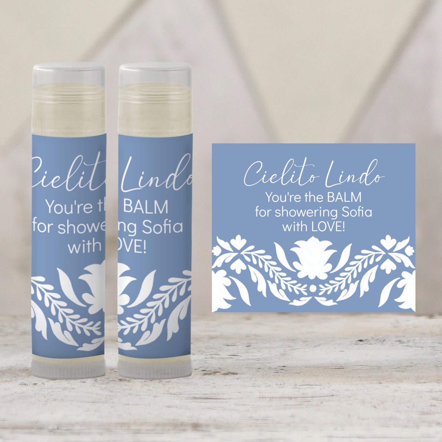 Blue Cielito Lindo Lip Balm Label TEMPLATE | Mexican Baby Shower Favor | Boy Baby Shower Fiesta | Papel Picado Printable 4001