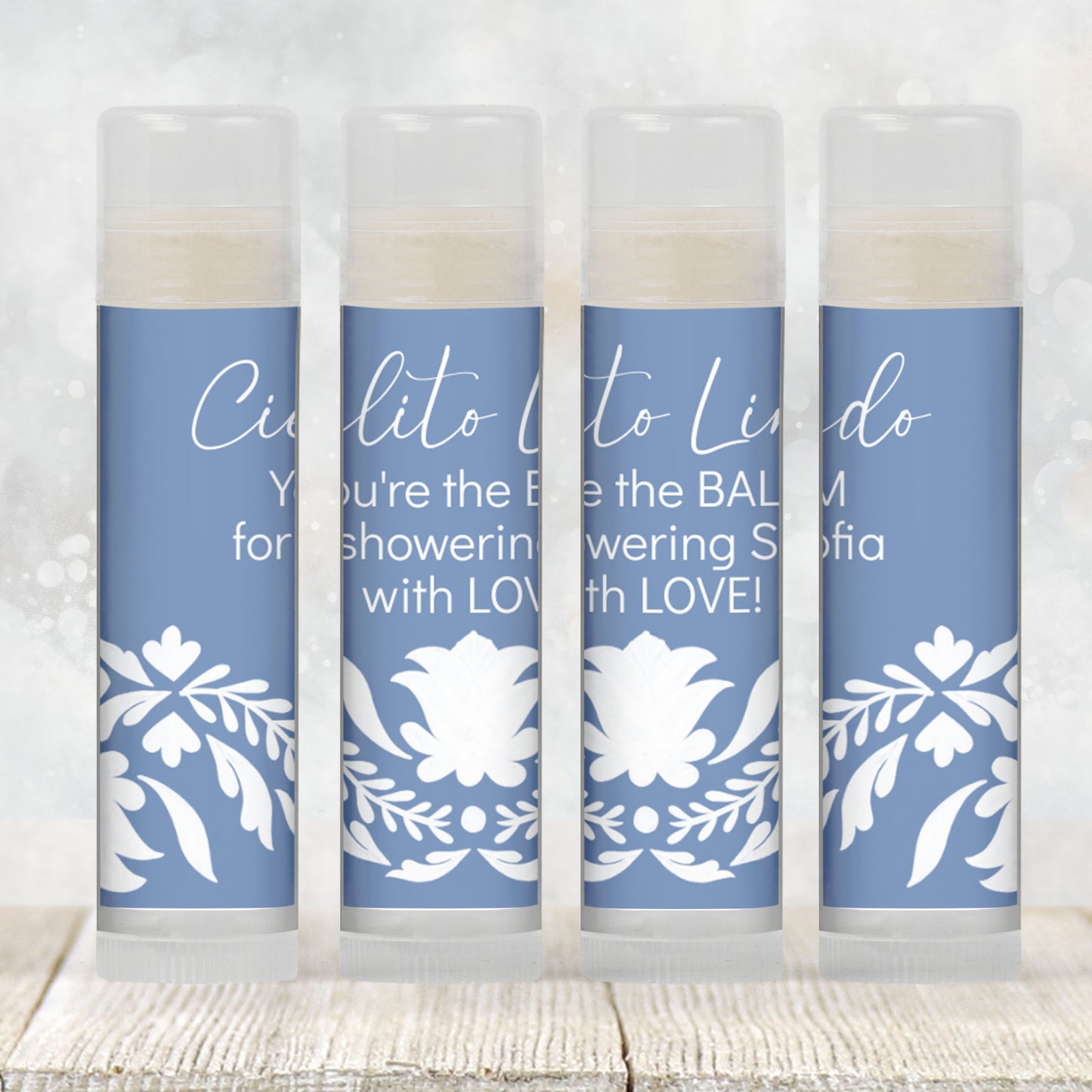 Blue Cielito Lindo PRINTED Lip Balm Labels | Mexican Baby Shower Favor | Boy Fiesta Chapstick | Papel Picado Party Favor 4001