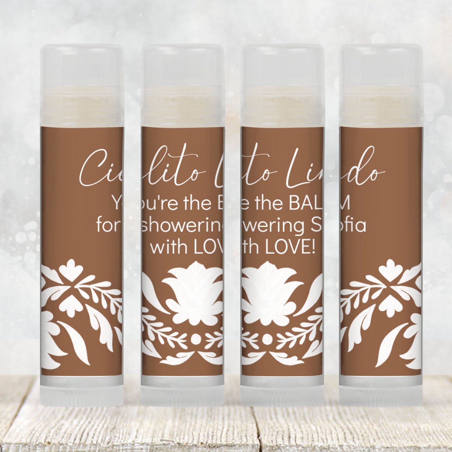 Brown Cielito Lindo PRINTED Lip Balm Labels | Mexican Baby Shower Favor | Gender Neutral Fiesta Chapstick | Papel Picado Favor 4001