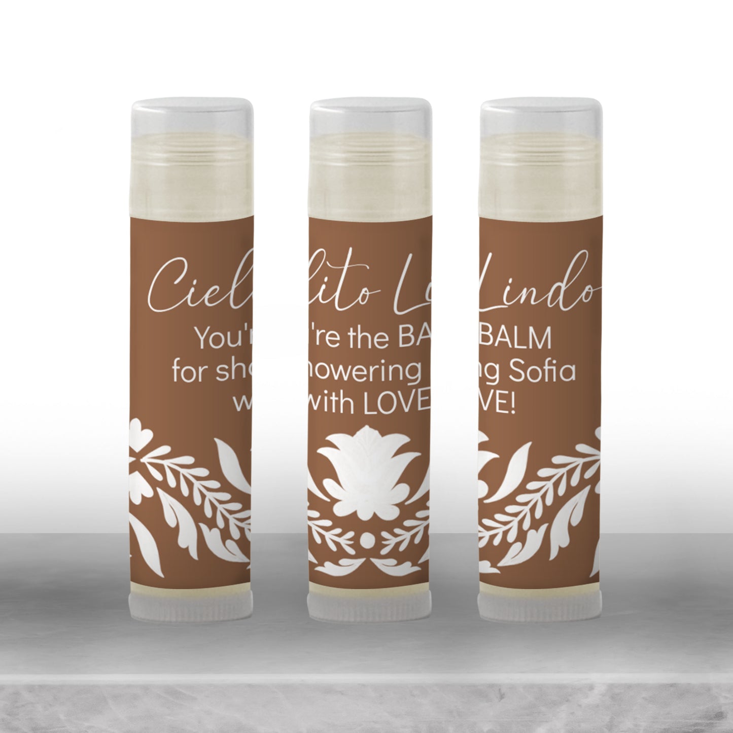 Brown Cielito Lindo Lip Balm Label TEMPLATE | Mexican Baby Shower Favor | Gender Neutral Fiesta | Papel Picado Printable 4001