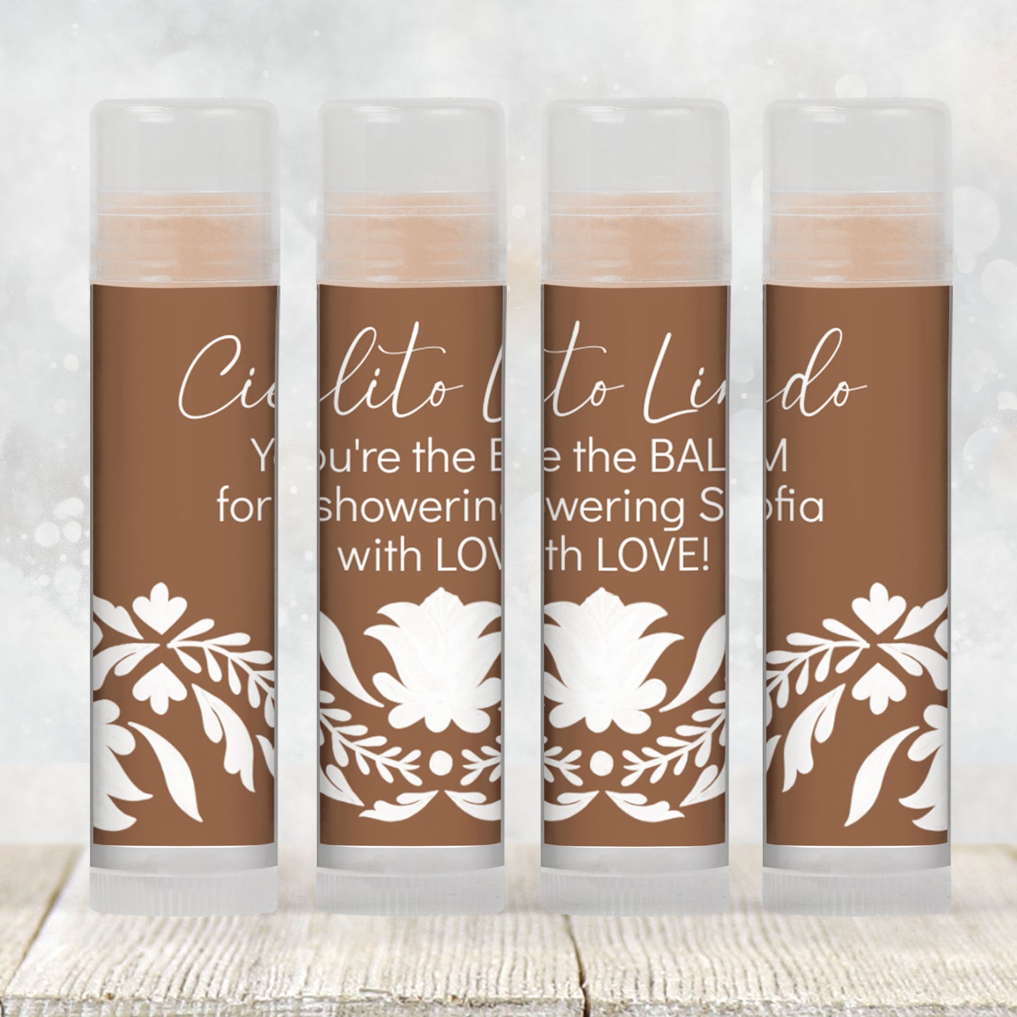 Brown Cielito Lindo Lip Balm Label TEMPLATE | Mexican Baby Shower Favor | Gender Neutral Fiesta | Papel Picado Printable 4001