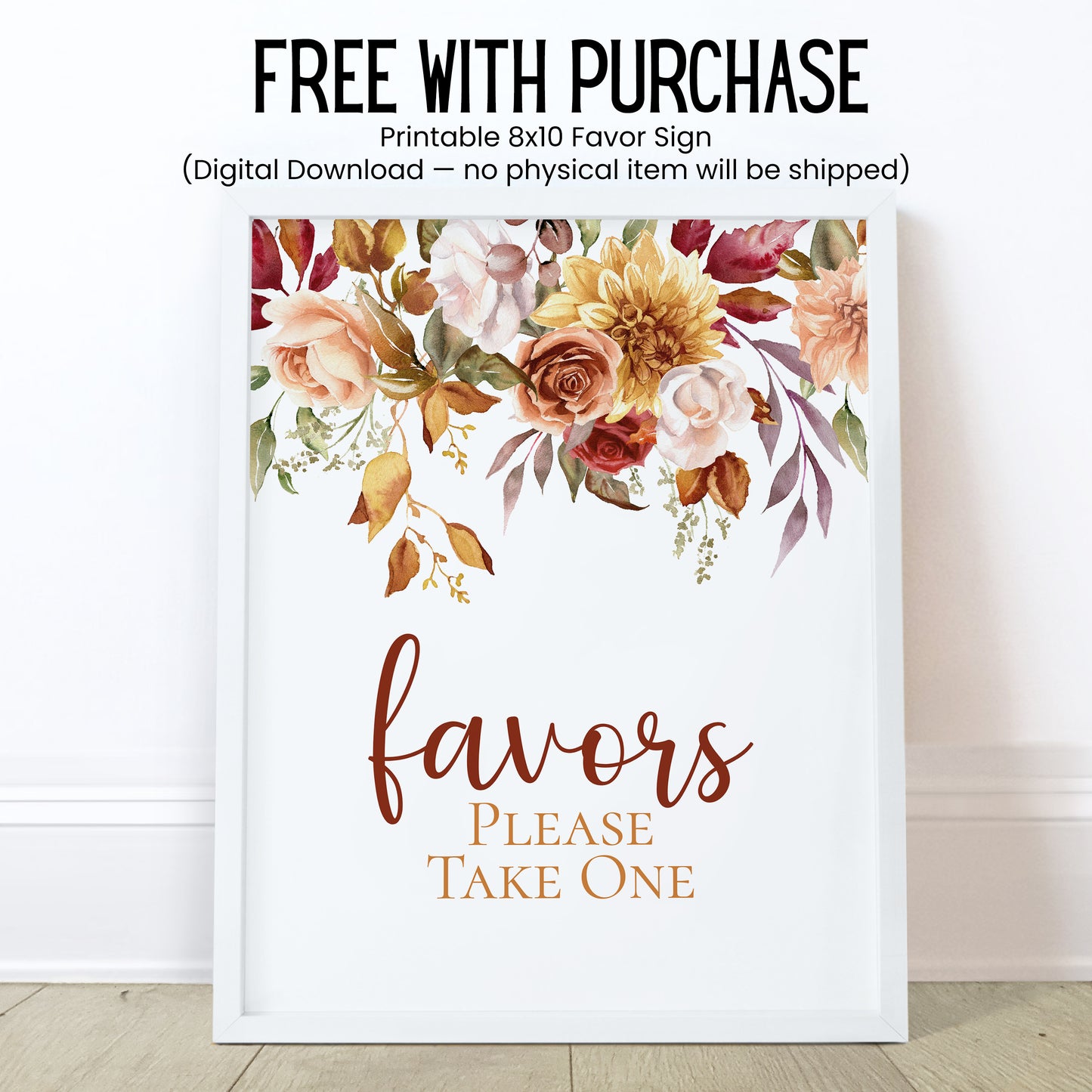 Fall in Love Chapstick Favors: Fall Floral Wedding, Baby Shower, or Bridal Shower Gift