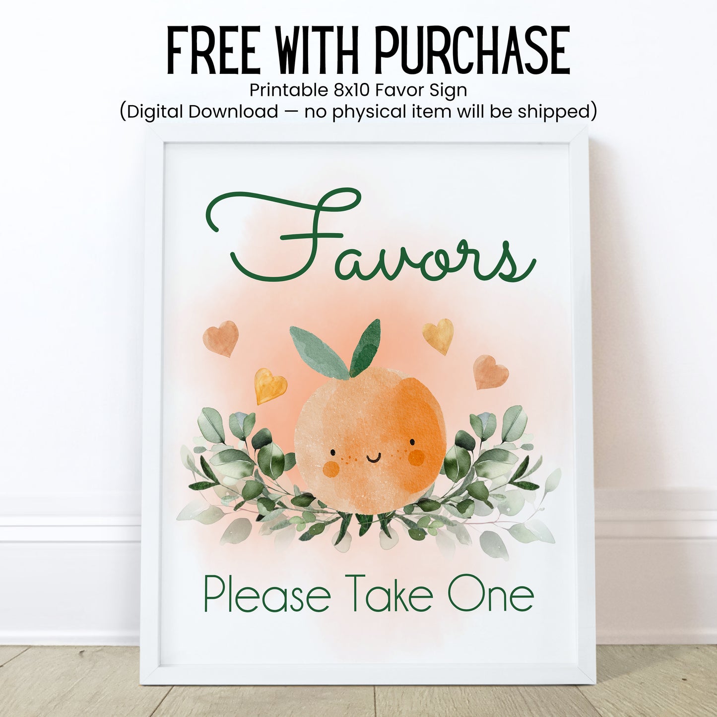 Little Cutie Lip Balm Label TEMPLATE | Baby Shower Orange Citrus Theme | Editable Favor Labels for Summer or Fruit Party 4005