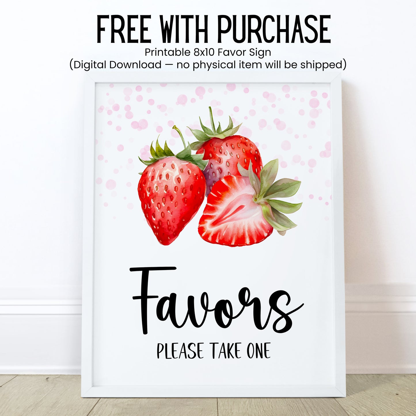 Berry Sweet Baby Shower Party Favors | Lip Balm Label TEMPLATE | Strawberry Theme Printable | Thank You Berry Much Fruit Stickers 4025