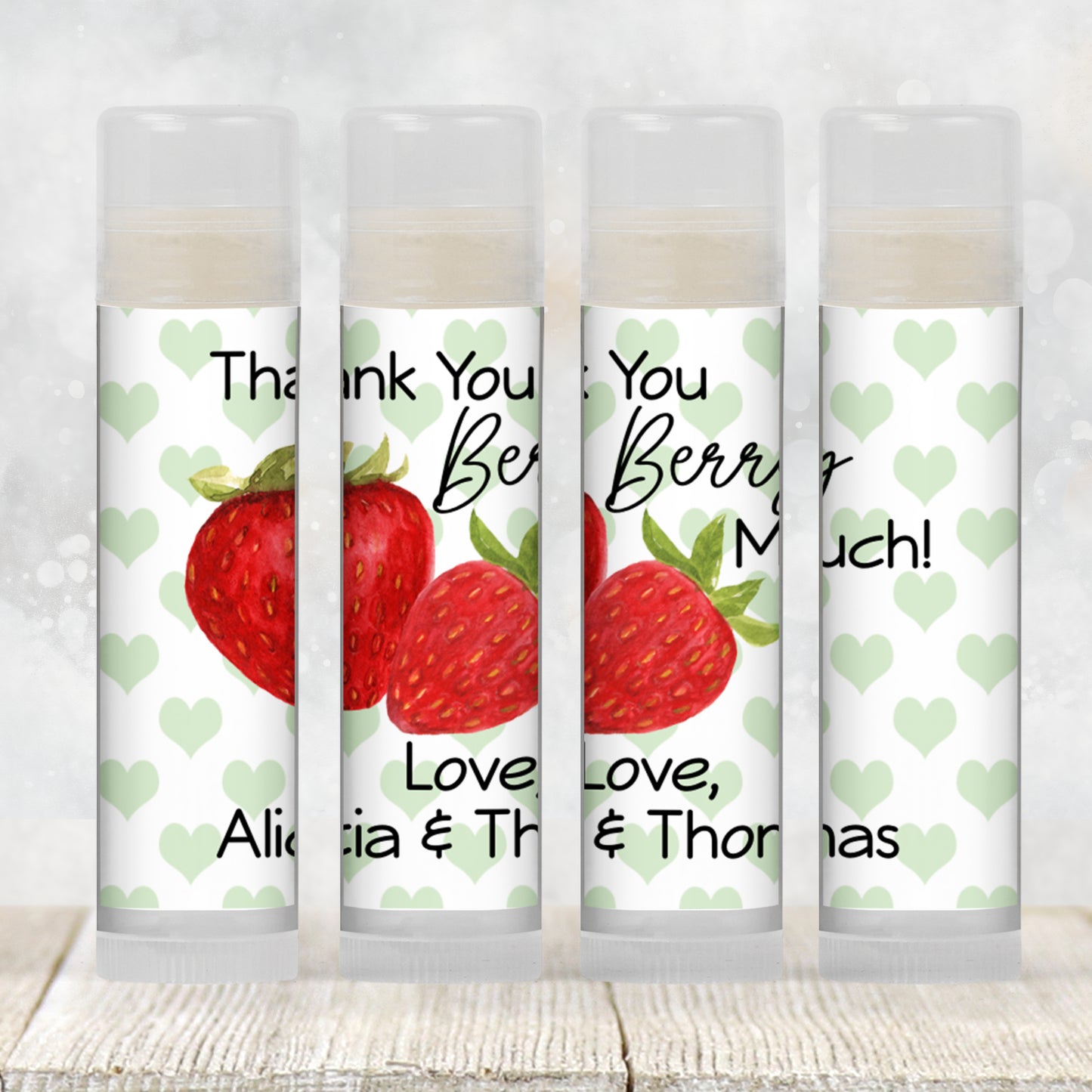 A Berry Sweet Baby Shower Favors Lip Balm | PRINTED Strawberry Labels or Lip Balm Favors | Summer Girl Party Guest Gifts 4026