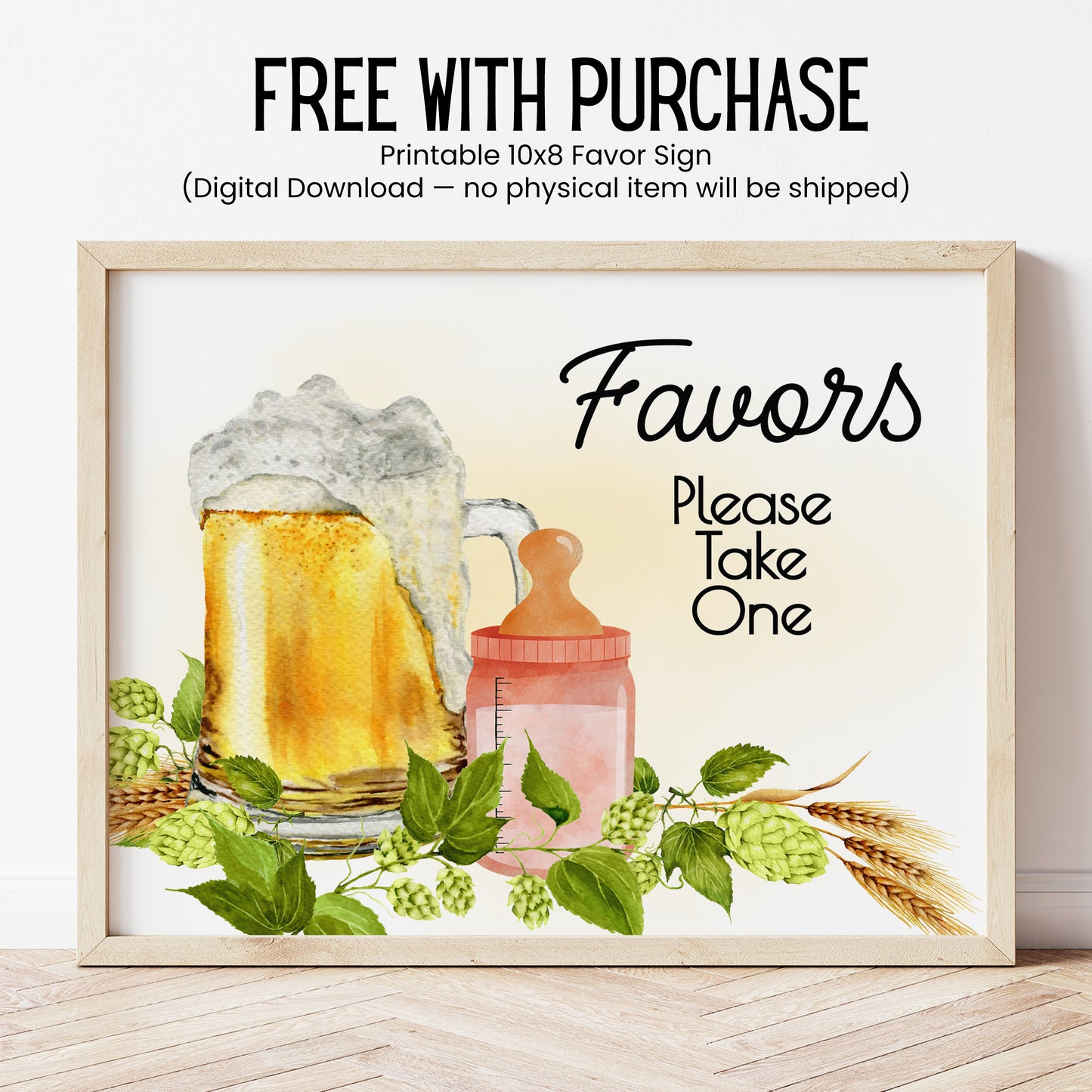 Baby Is Brewing Baby Shower Lip Balm Favors: Beer Theme Girl Party Guest Gift