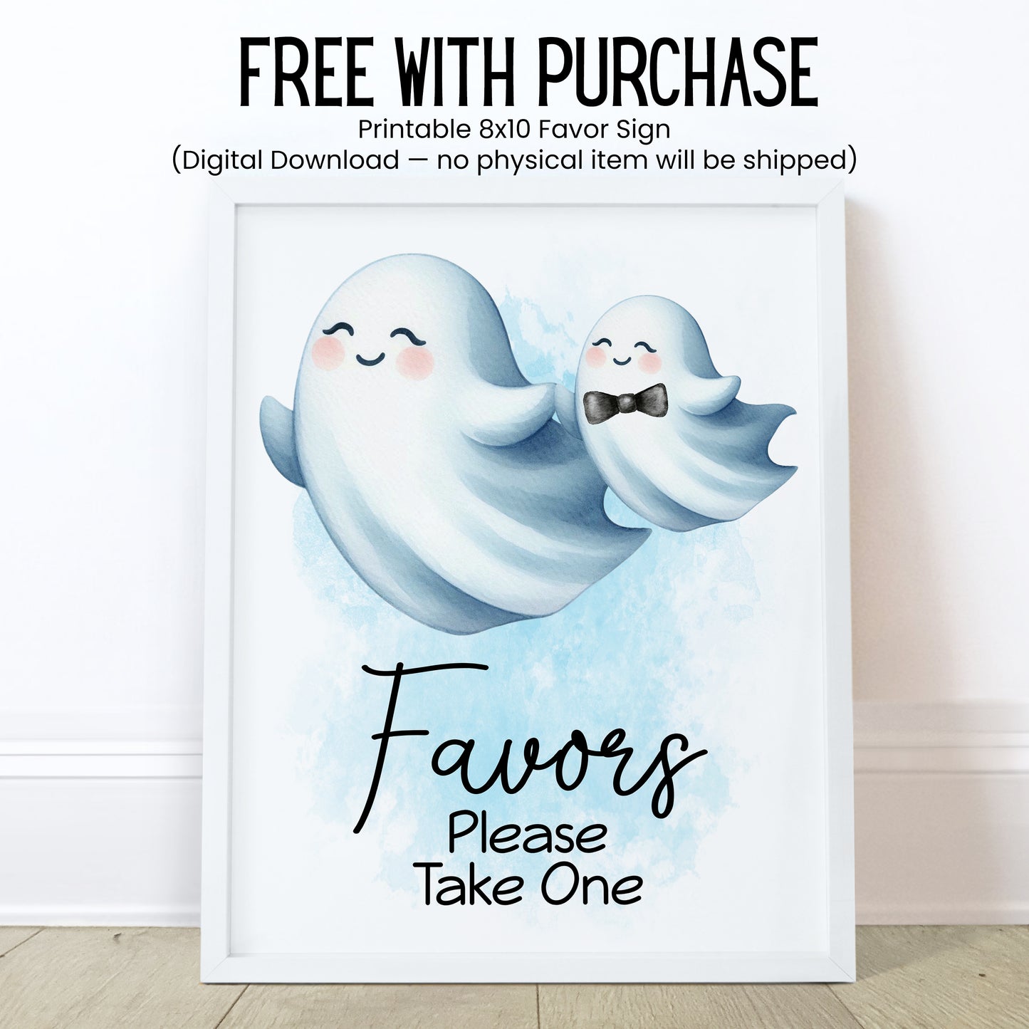 Little Boo Baby Shower Favors PRINTED Lip Balm Labels or Lip Balm Favors | Blue Ghost Boy Theme | Fall Halloween Baby Shower Gift 4071