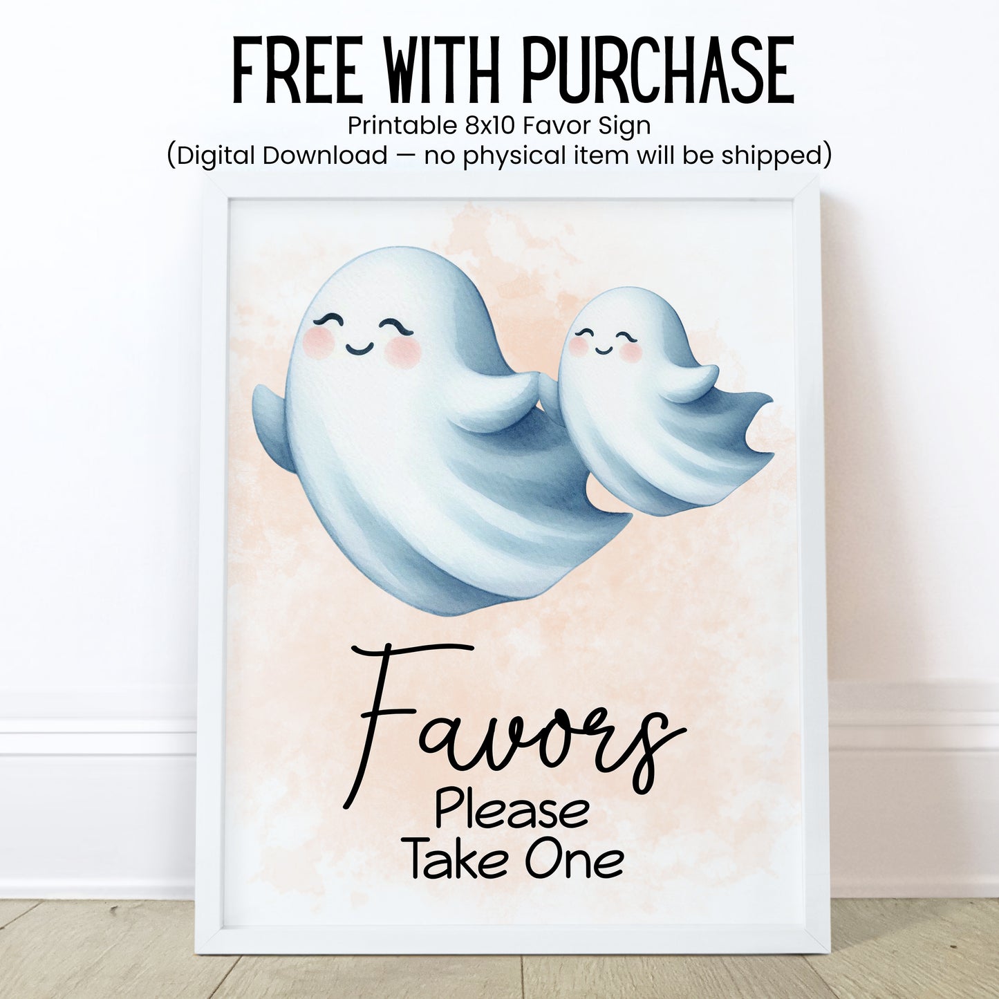 Little Boo Baby Shower Favors PRINTED Lip Balm Labels or Lip Balm Favors | Orange Ghost Gender Neutral Fall Halloween Baby Shower Gift 4071