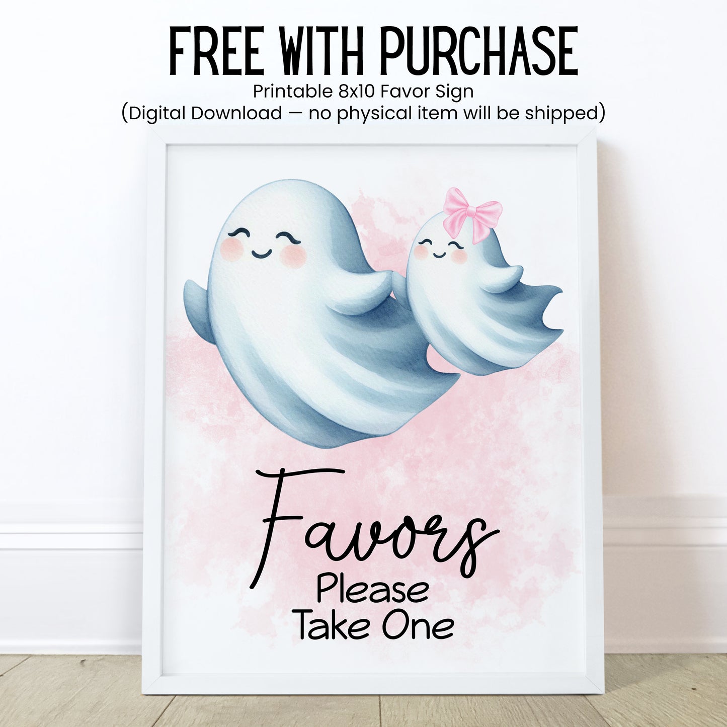 Little Boo Baby Shower Favor Lip Balm Label TEMPLATE | Editable Pink Ghost Theme | Printable Girl Halloween Fall Baby Shower Sticker 4071