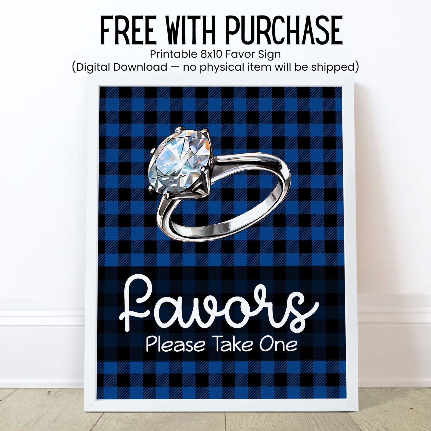 Flannel Fling Before the Ring Lip Balm Label TEMPLATE | Rustic Bachelorette Party Favor | Blue and Black Plaid | Cabin Woods Fall 4111