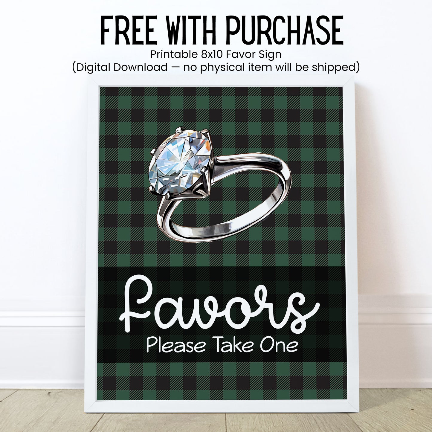 Flannel Fling Before the Ring Lip Balm Label TEMPLATE | Rustic Bachelorette Favor | Green and Black Plaid | Cabin Woods Fall Party 4111