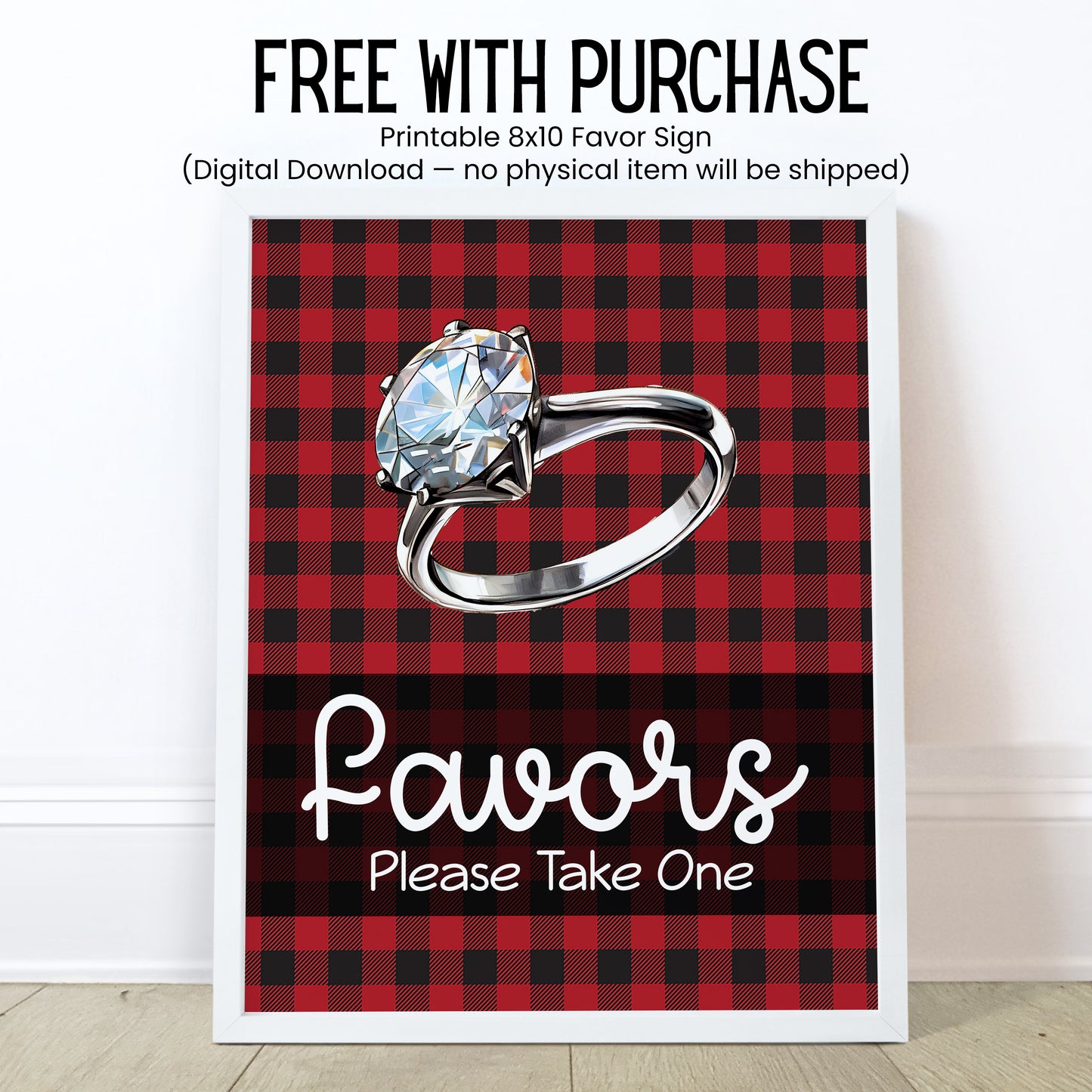 Flannel Fling Before the Ring Lip Balm Label TEMPLATE | Red and Black Buffalo Plaid | Rustic Bachelorette Favor | Cabin Fall Party 4111