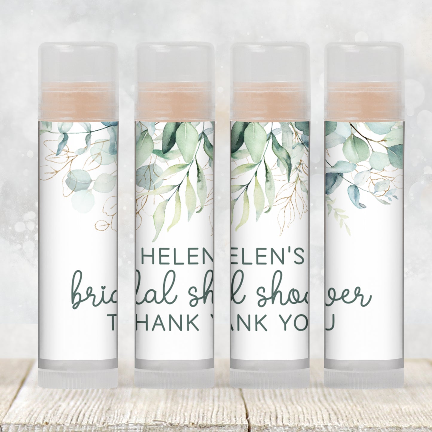 Greenery Bridal Shower Favor Lip Balm Label TEMPLATE | Printable Eucalyptus Design | Minimalist Wedding Party Favor for Bridesmaid Gift 4112
