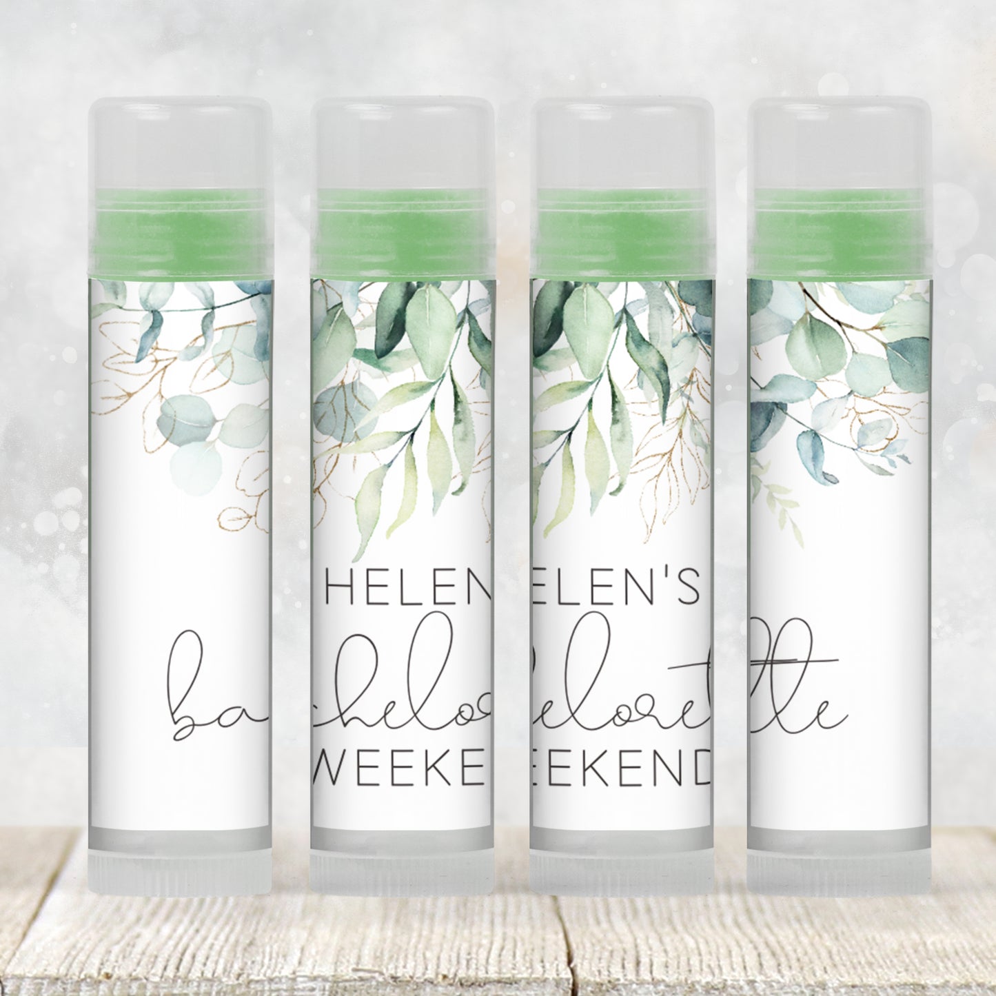Eucalyptus Bachelorette Favors Lip Balm Label TEMPLATE | Editable Greenery Chapstick Labels | Printable Botanical Bridal Shower Favor 4114