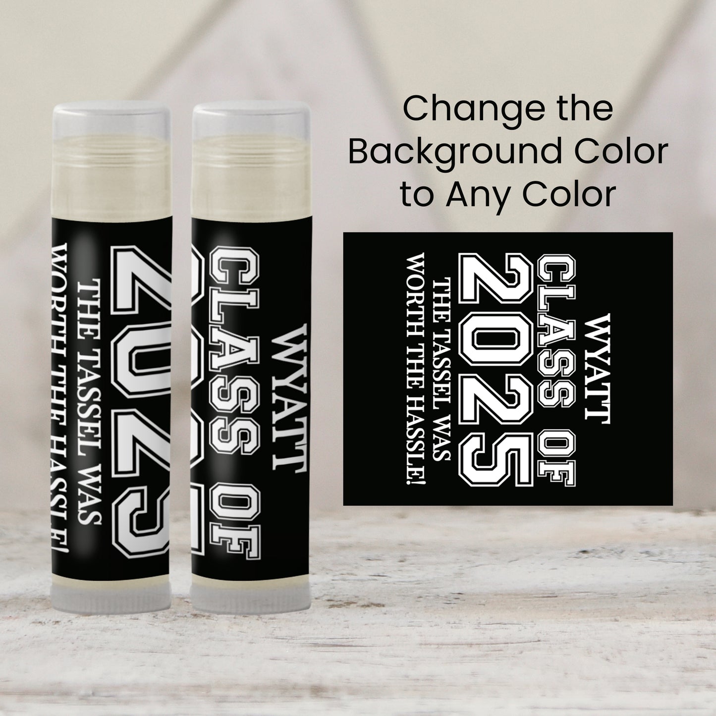 Class of 2025 Graduation Party Favors Lip Balm | PRINTED Labels or Lip Balm | High School or College Grad Open House Guest Gift Sticker 4124