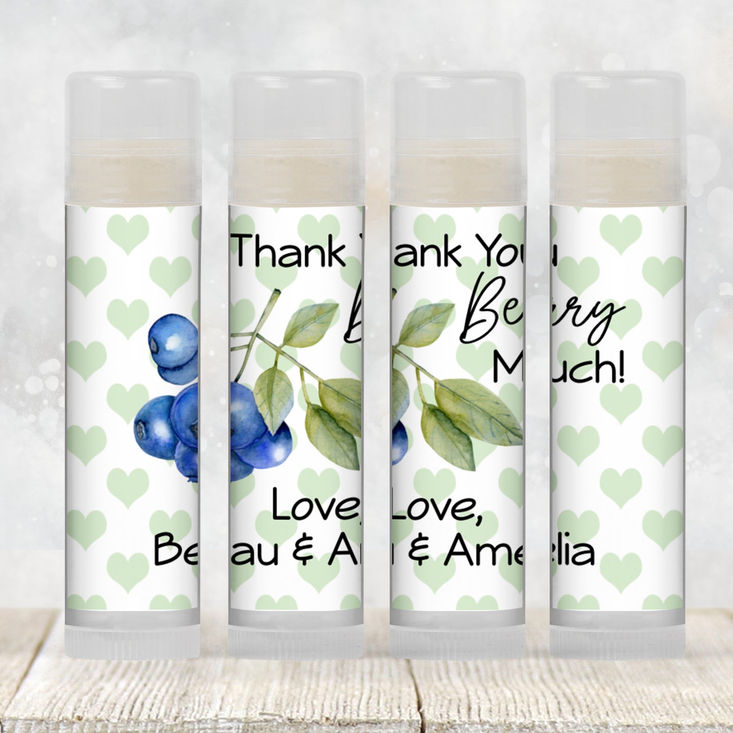 Blueberry Baby Shower Lip Balm Favors: Boy 1st Birthday Guest Gift