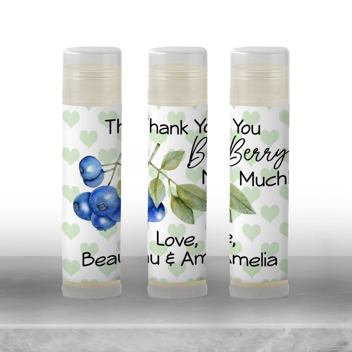 Blueberry Baby Shower Lip Balm Favors: Boy 1st Birthday Guest Gift