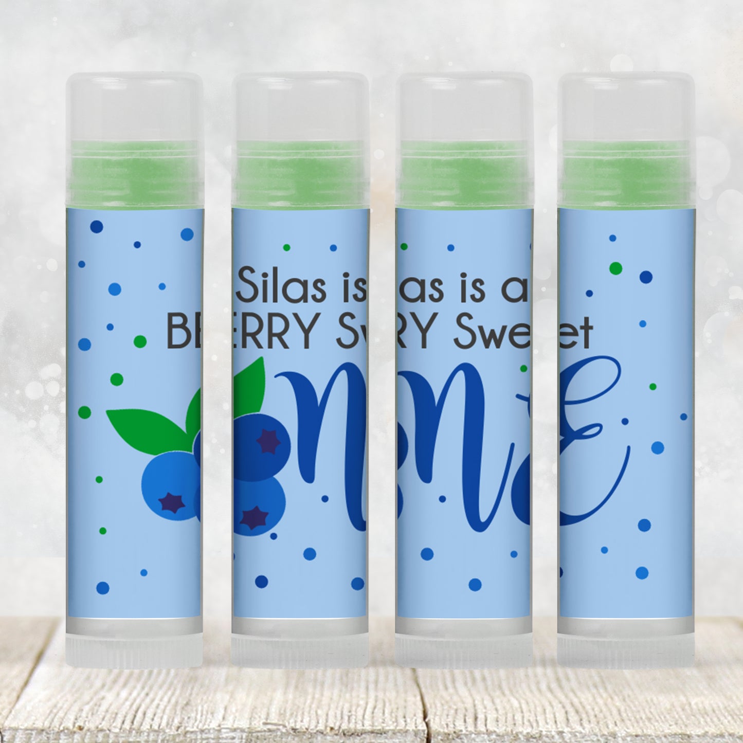 Berry First Birthday Lip Balm Favors TEMPLATE | Editable Blueberry Chapstick Label | Printable 1st Birthday Party Favor for Boy or Girl 4142
