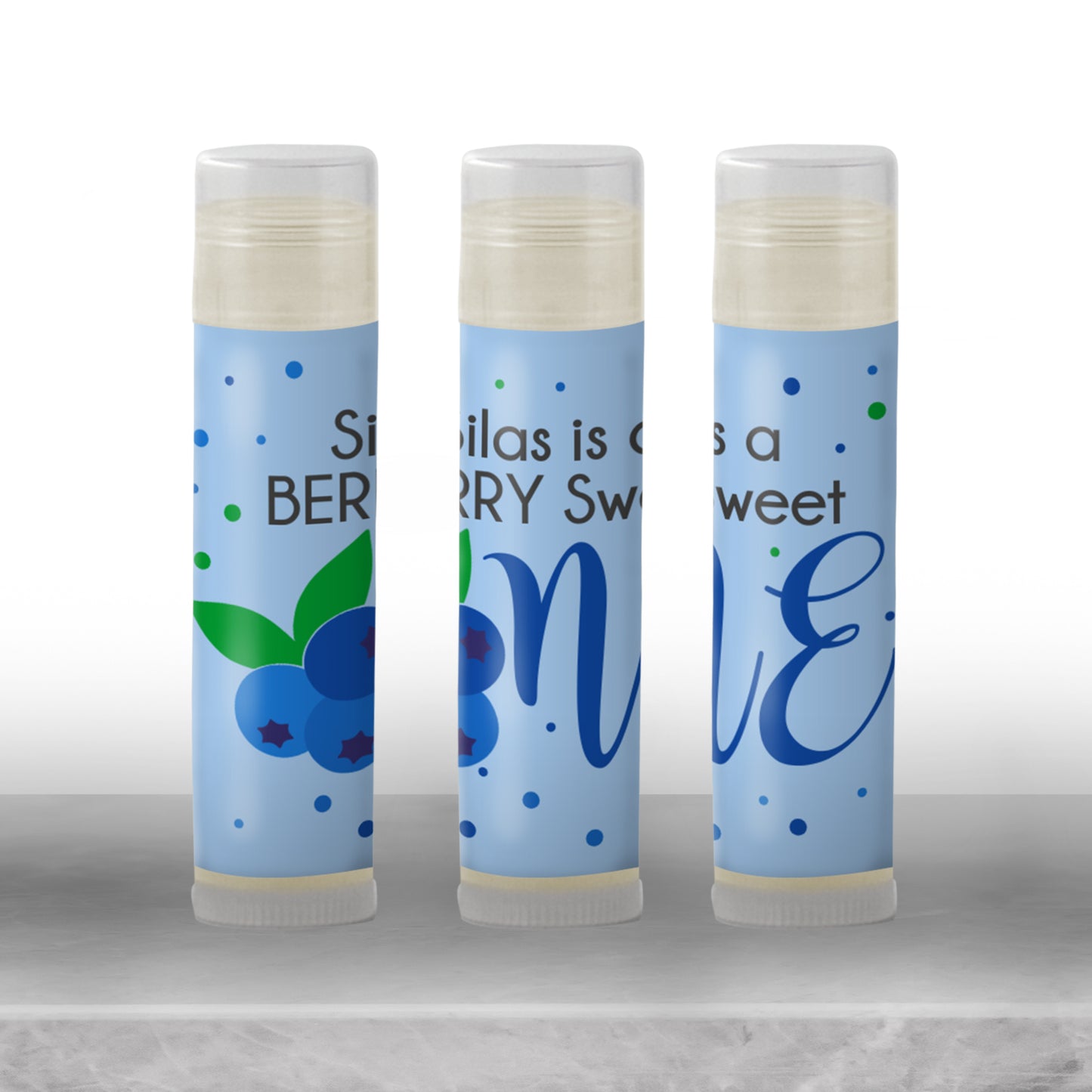 Berry First Birthday Lip Balm Favors TEMPLATE | Editable Blueberry Chapstick Label | Printable 1st Birthday Party Favor for Boy or Girl 4142