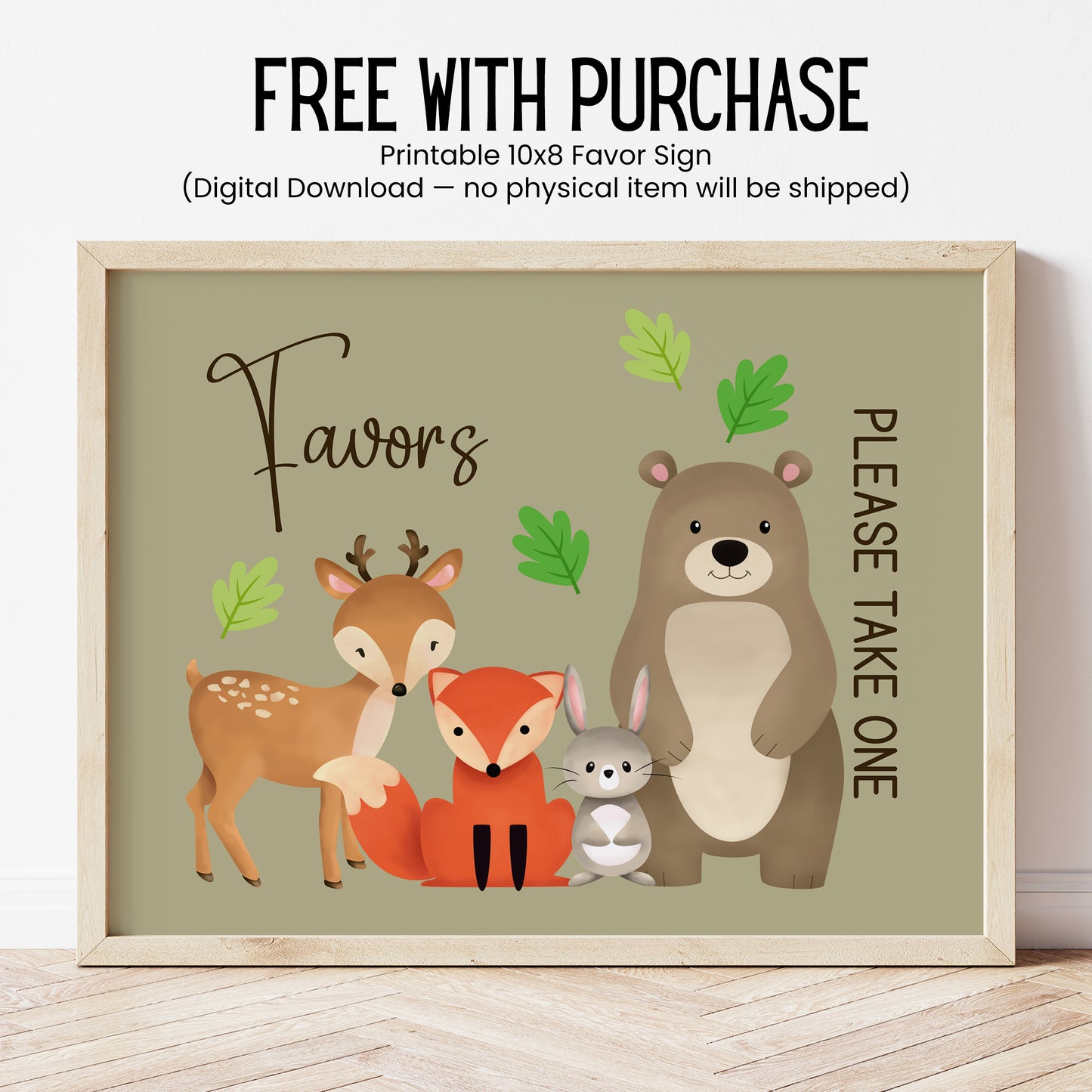 Woodland Baby Shower Lip Balm Favors: Forest Animals Bear Fox Deer Bunny Guest Gift