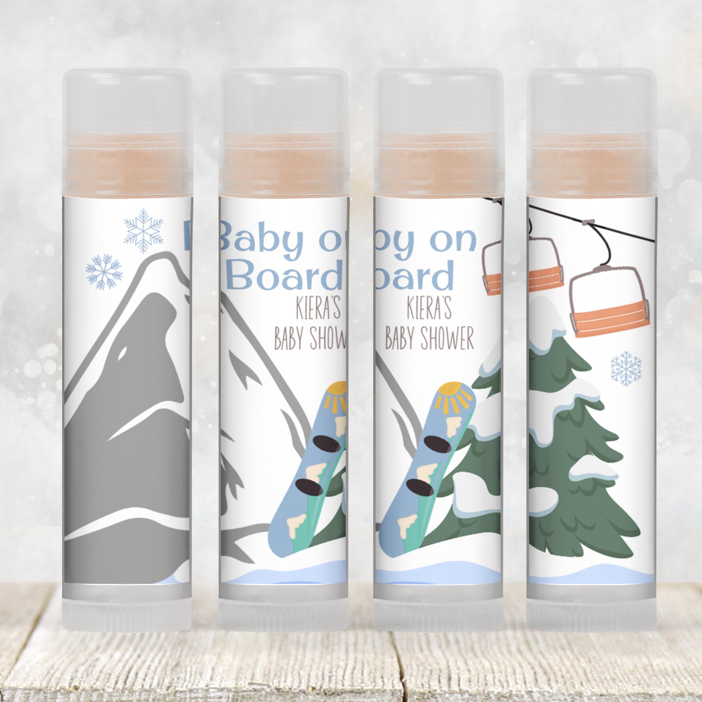 Printable Baby on Board Snowboard Baby Shower Favor | Lip Balm Label TEMPLATE | Winter Baby Shower Favor | Boy Baby Shower Chapstick, 4202