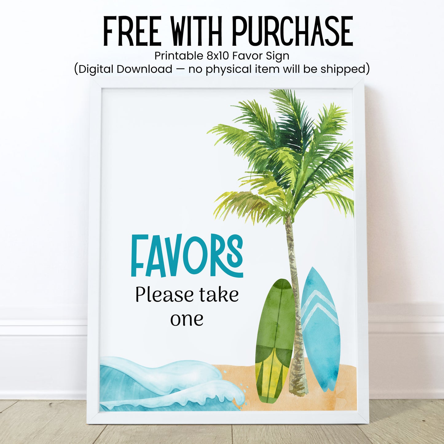 Baby on Board Boy Baby Shower Lip Balm Favor TEMPLATE | Surf Beach Theme | Editable Ocean Chapstick Labels for Summer Baby Shower Party 4252