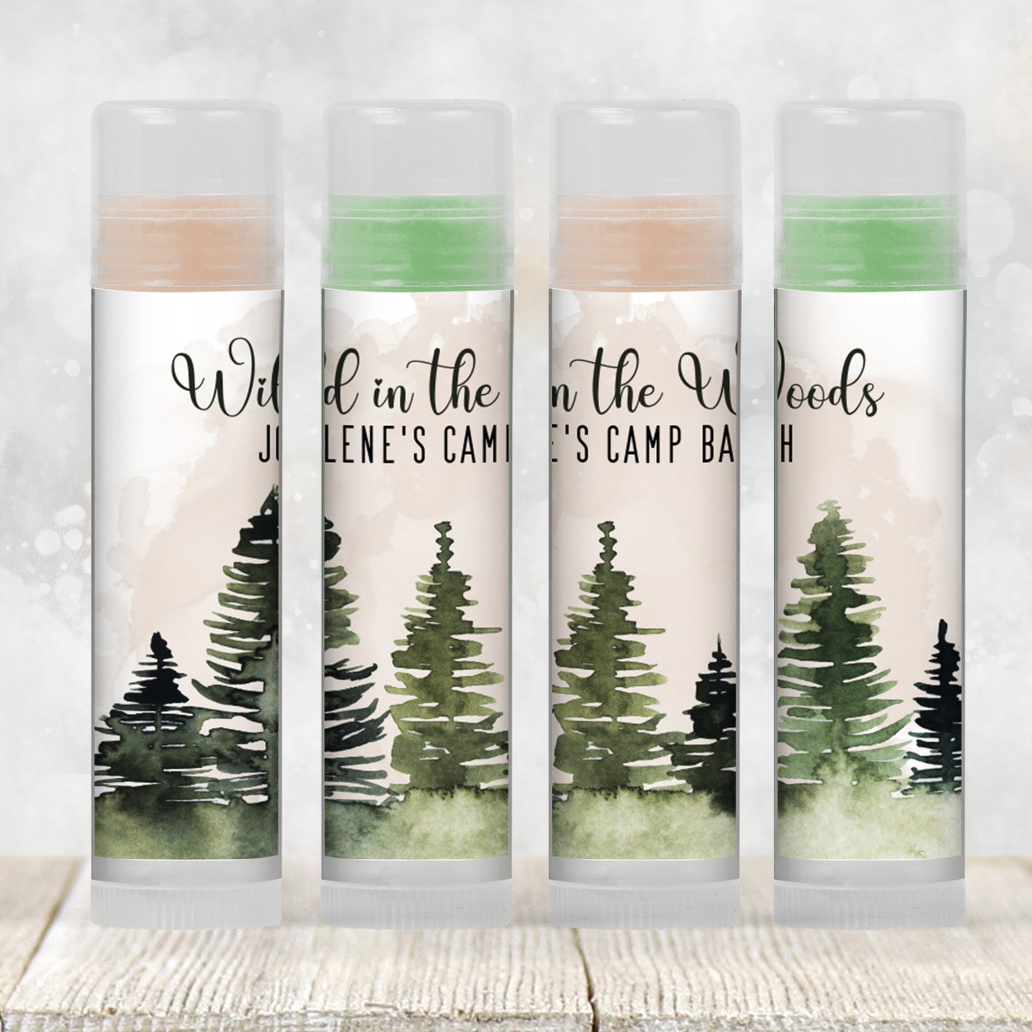 Wild in the Woods Bachelorette Lip Balm Favor TEMPLATE | Rustic Camp Bach Party | Editable Chapstick Label for Girls Weekend Adventure 4268