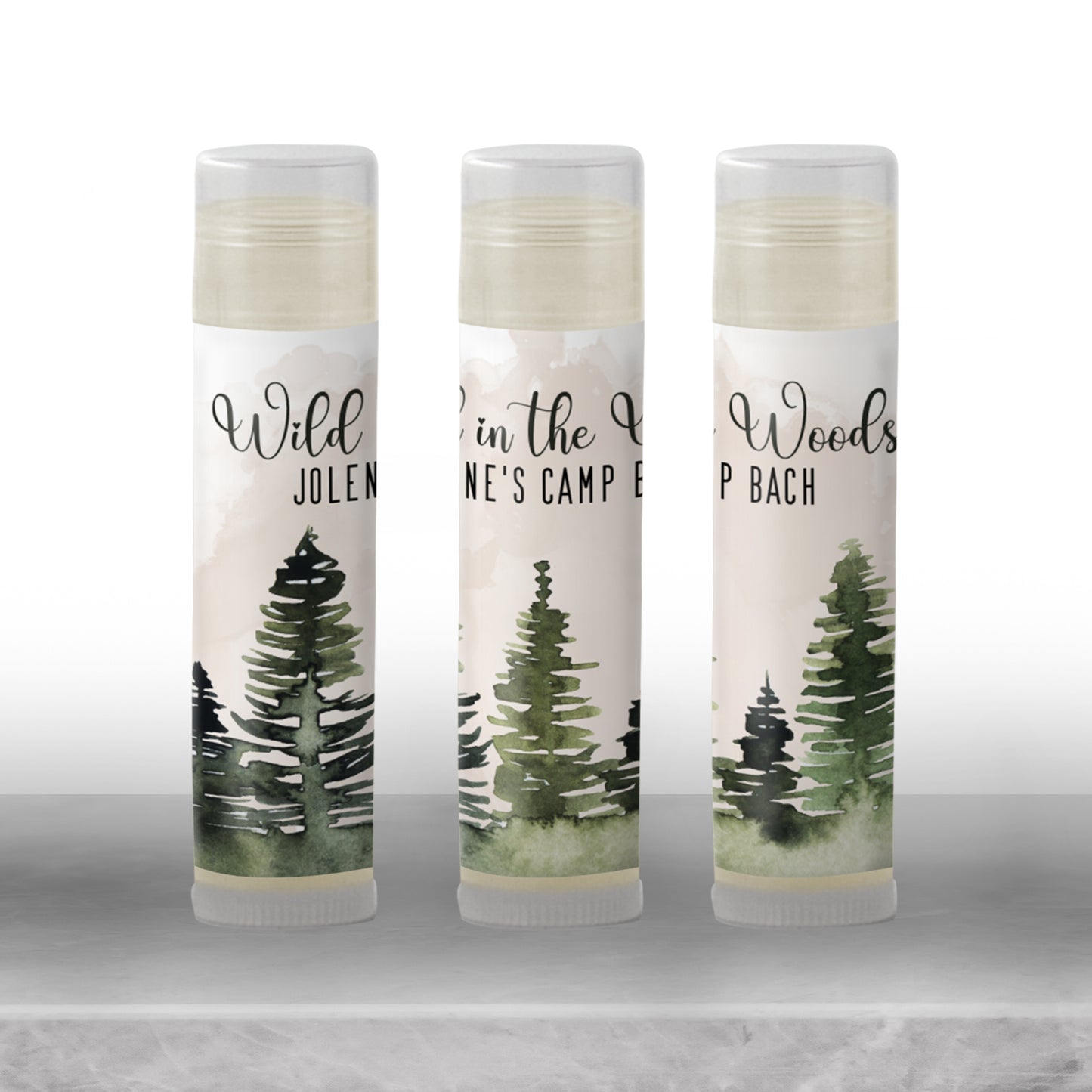 Wild in the Woods Bachelorette Lip Balm Favor TEMPLATE | Rustic Camp Bach Party | Editable Chapstick Label for Girls Weekend Adventure 4268