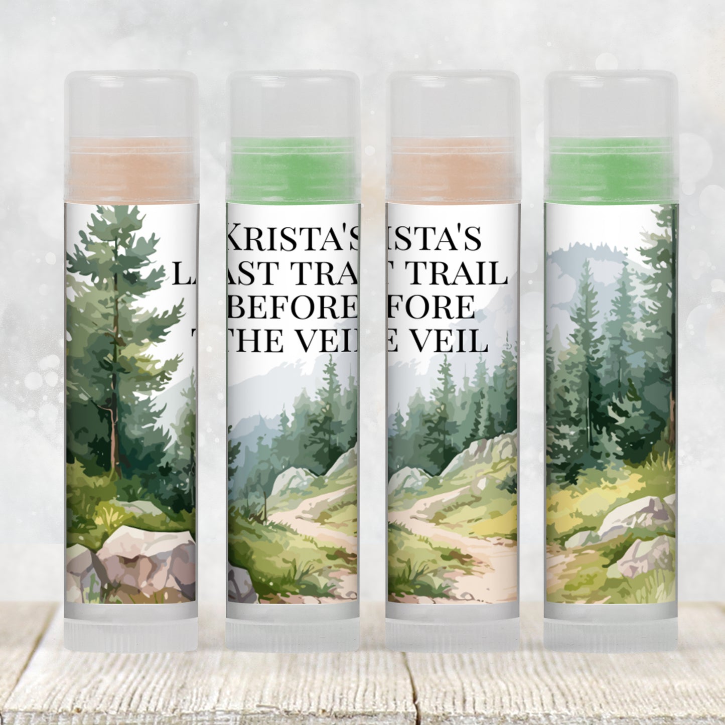 Last Trail Before the Veil Lip Balm Label TEMPLATE | Hiking Bachelorette Party Favor | Camping Glamping Weekend for Bride’s Crew 4270