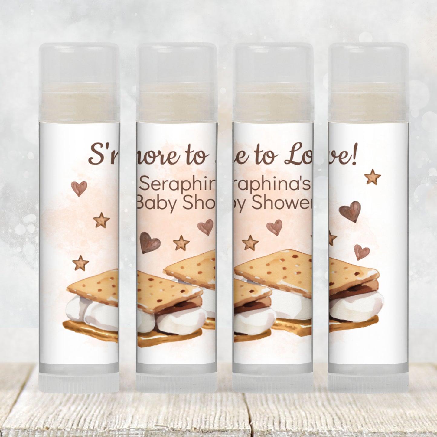 Smore Love Baby Shower Party Favor Chapstick Favor or PRINTED Custom Lip Balm Labels | Smore Fun to Be One | Smore Favor | Smore Fun 4801