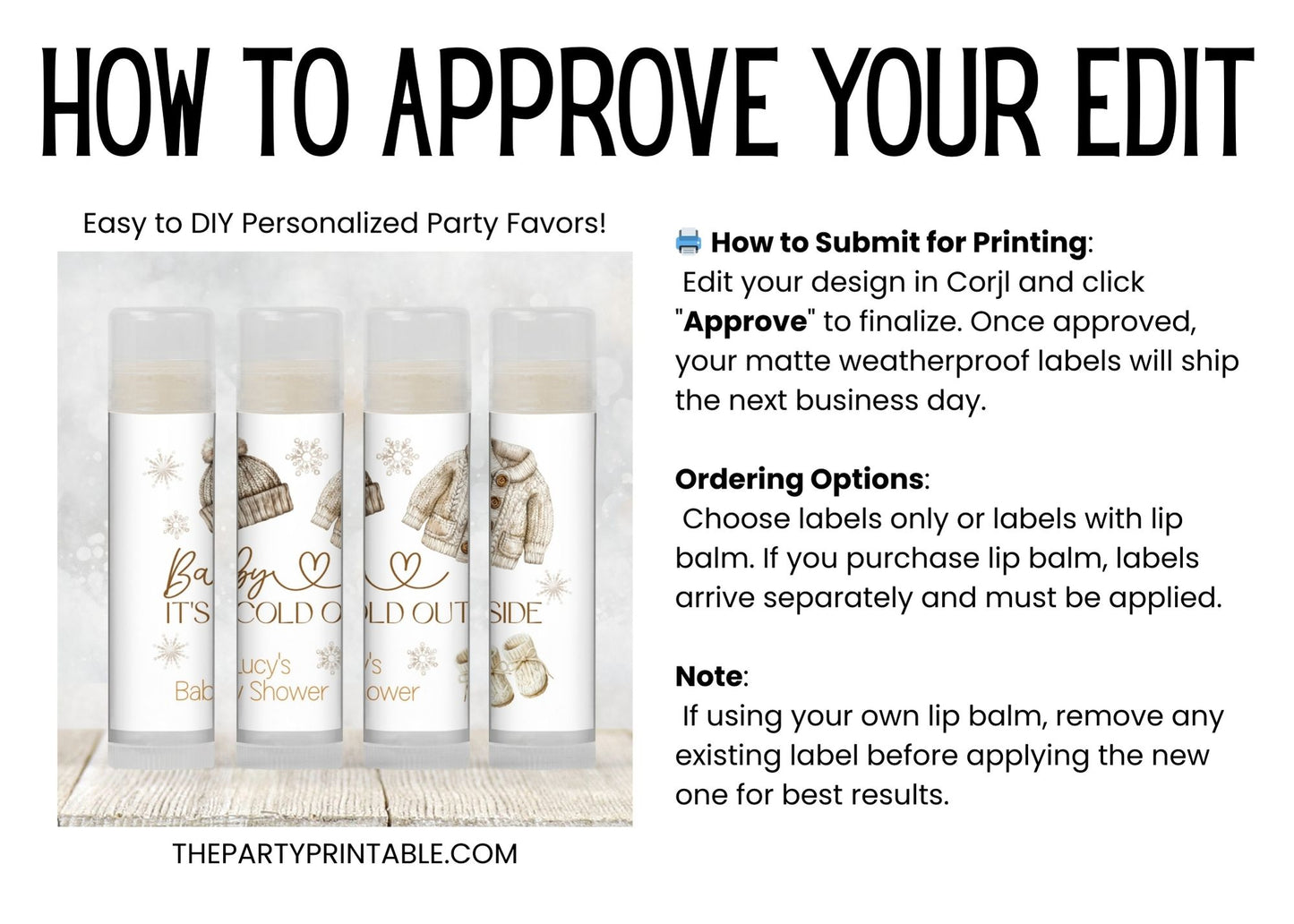 Baby It’s Cold Outside Chapstick Favors: Winter Baby Shower, Gender Neutral Guest Gift