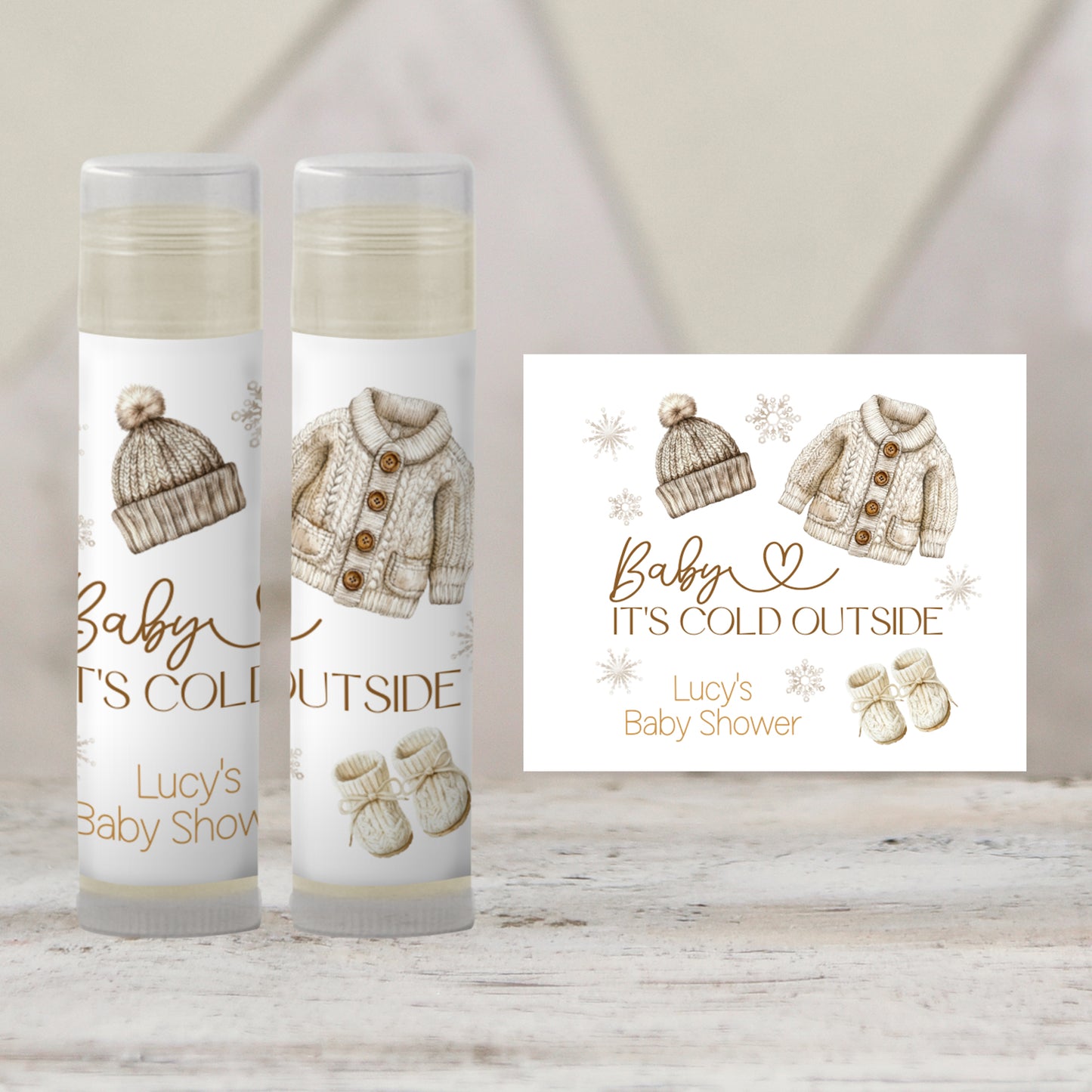 Baby It’s Cold Outside Chapstick Favors: Winter Baby Shower, Gender Neutral Guest Gift