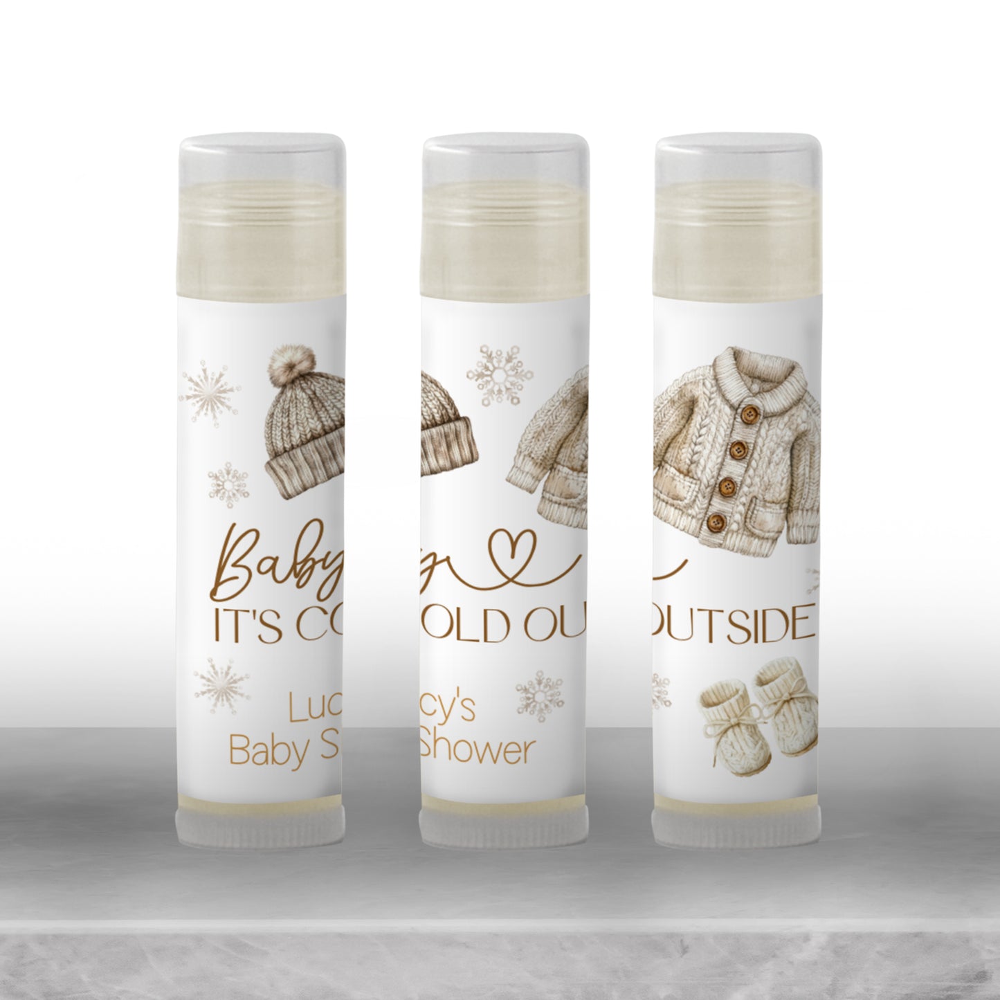 Baby It’s Cold Outside Chapstick Favors: Winter Baby Shower, Gender Neutral Guest Gift
