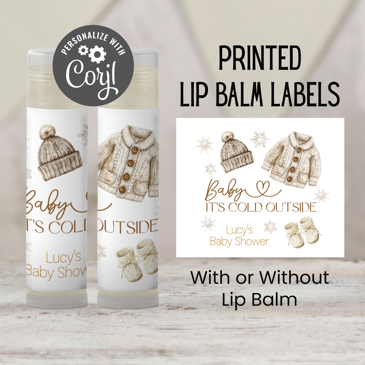 Baby It’s Cold Outside Chapstick Favors: Winter Baby Shower, Gender Neutral Guest Gift