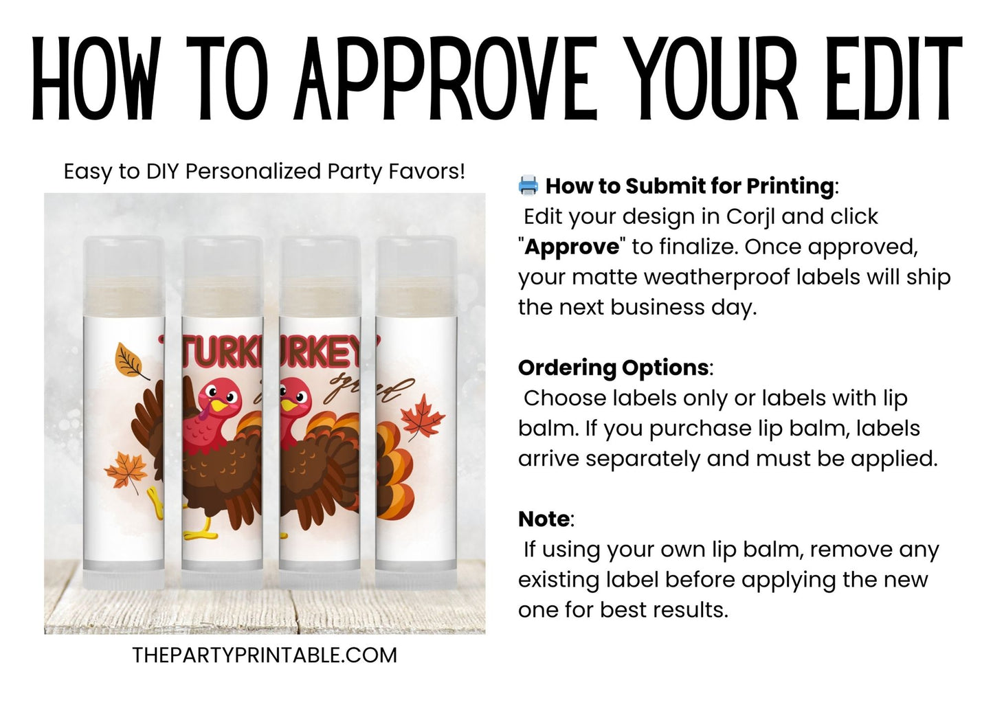 Turkey Squad Friendsgiving Lip Balm Favors: Fun Chapstick Guest Gift for Holiday Parties