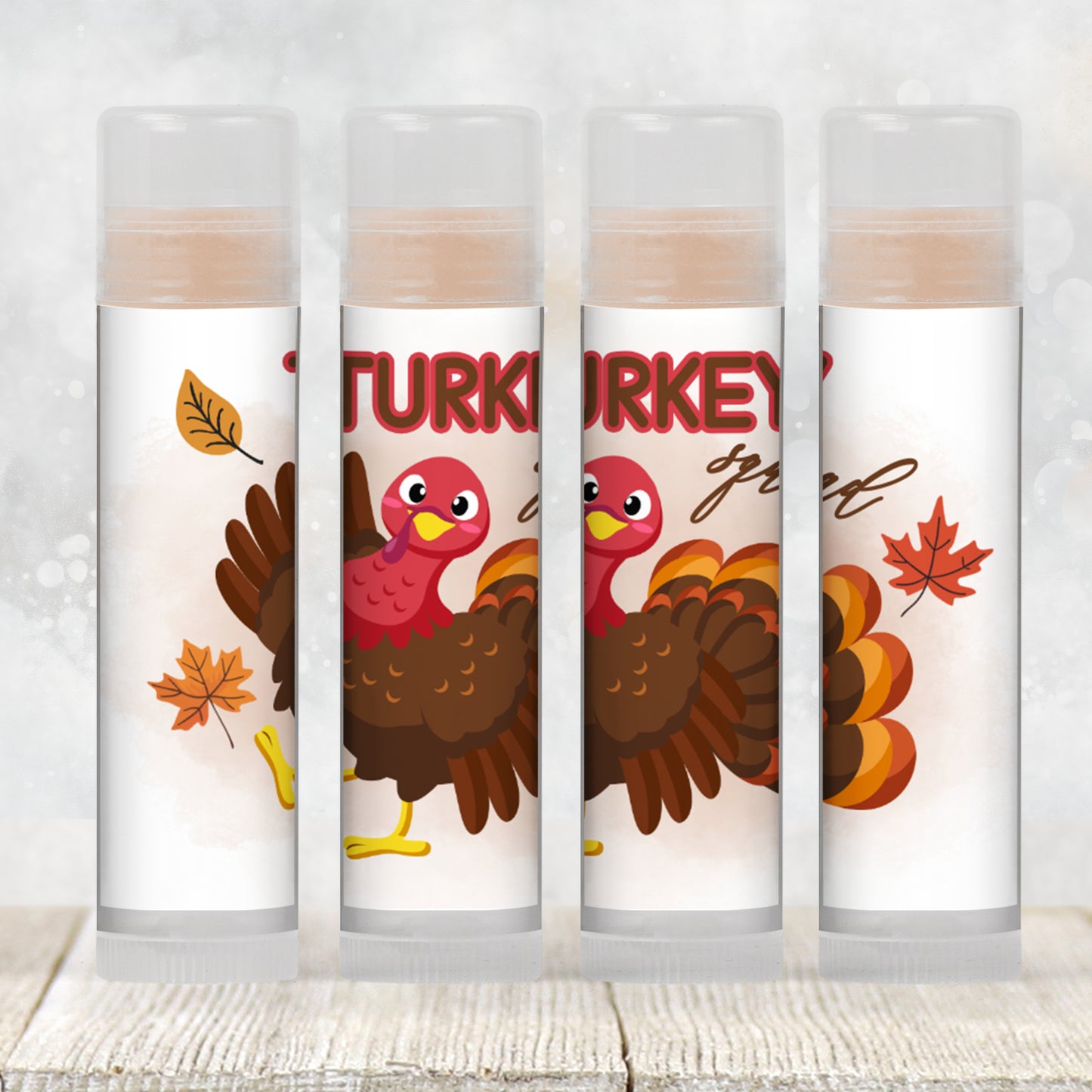 Turkey Squad Friendsgiving Lip Balm Label Template: Fun Party Chapstick Favor (Digital Download)