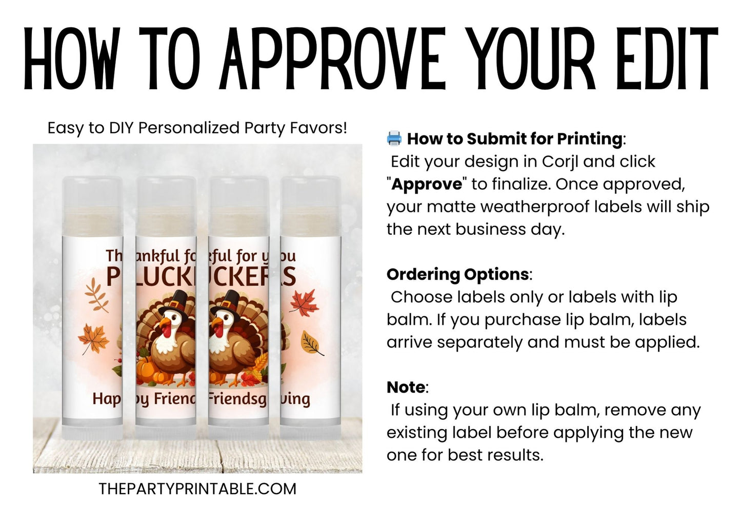 Thankful for You Pluckers Chapstick Favors: Funny Friendsgiving or Thanksgiving Guest Gift