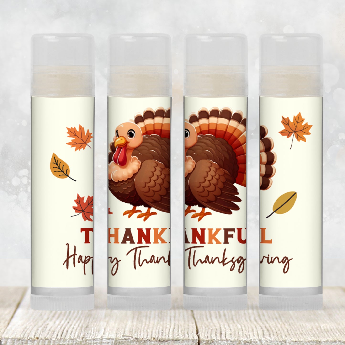 Thankful Happy Thanksgiving Turkey Chapstick Favors: Friendsgiving or Holiday Guest Gift