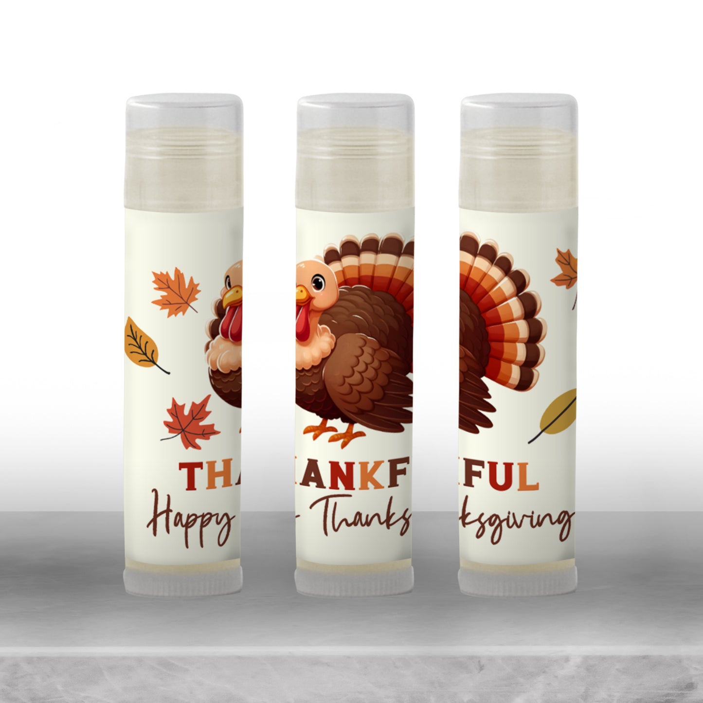 Thankful Happy Thanksgiving Turkey Chapstick Favors: Friendsgiving or Holiday Guest Gift