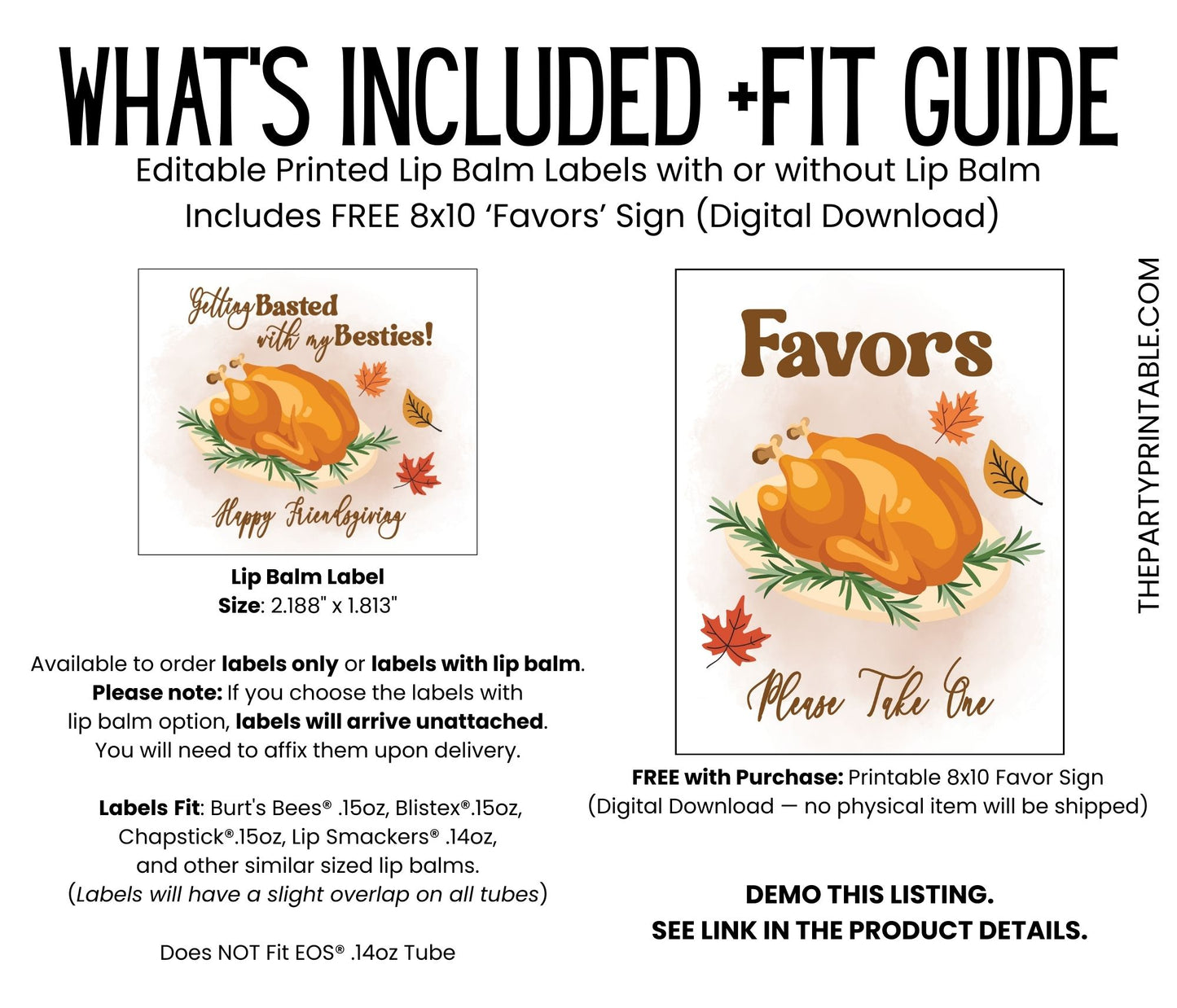 Getting Basted with My Besties Chapstick Favors: Thanksgiving or Friendsgiving Party Guest Gift