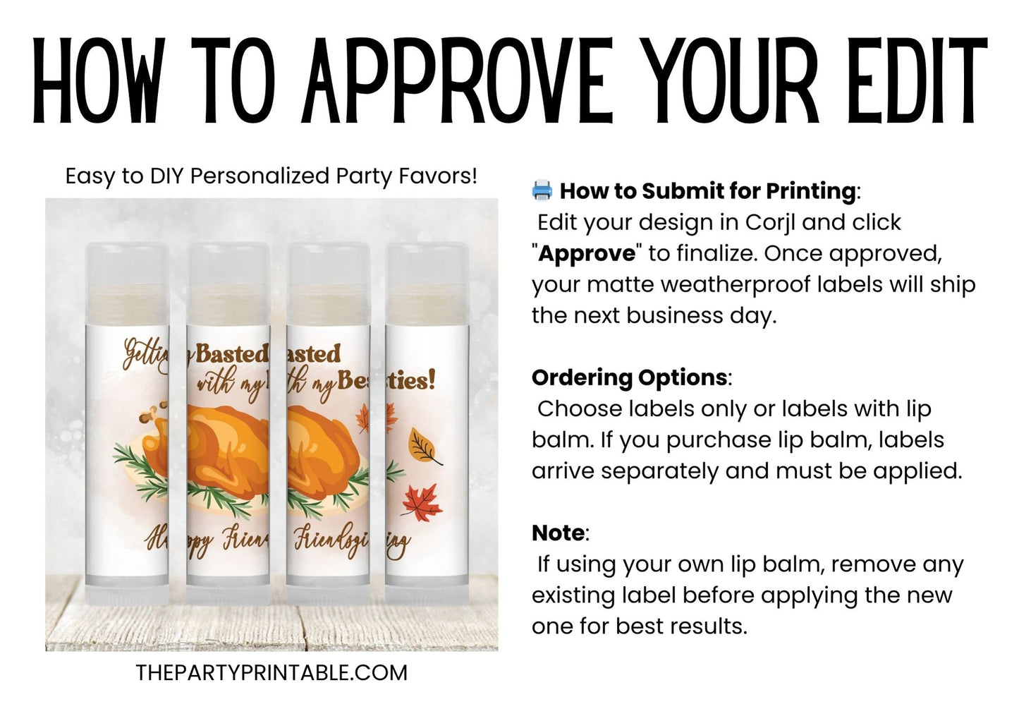 Getting Basted with My Besties Chapstick Favors: Thanksgiving or Friendsgiving Party Guest Gift