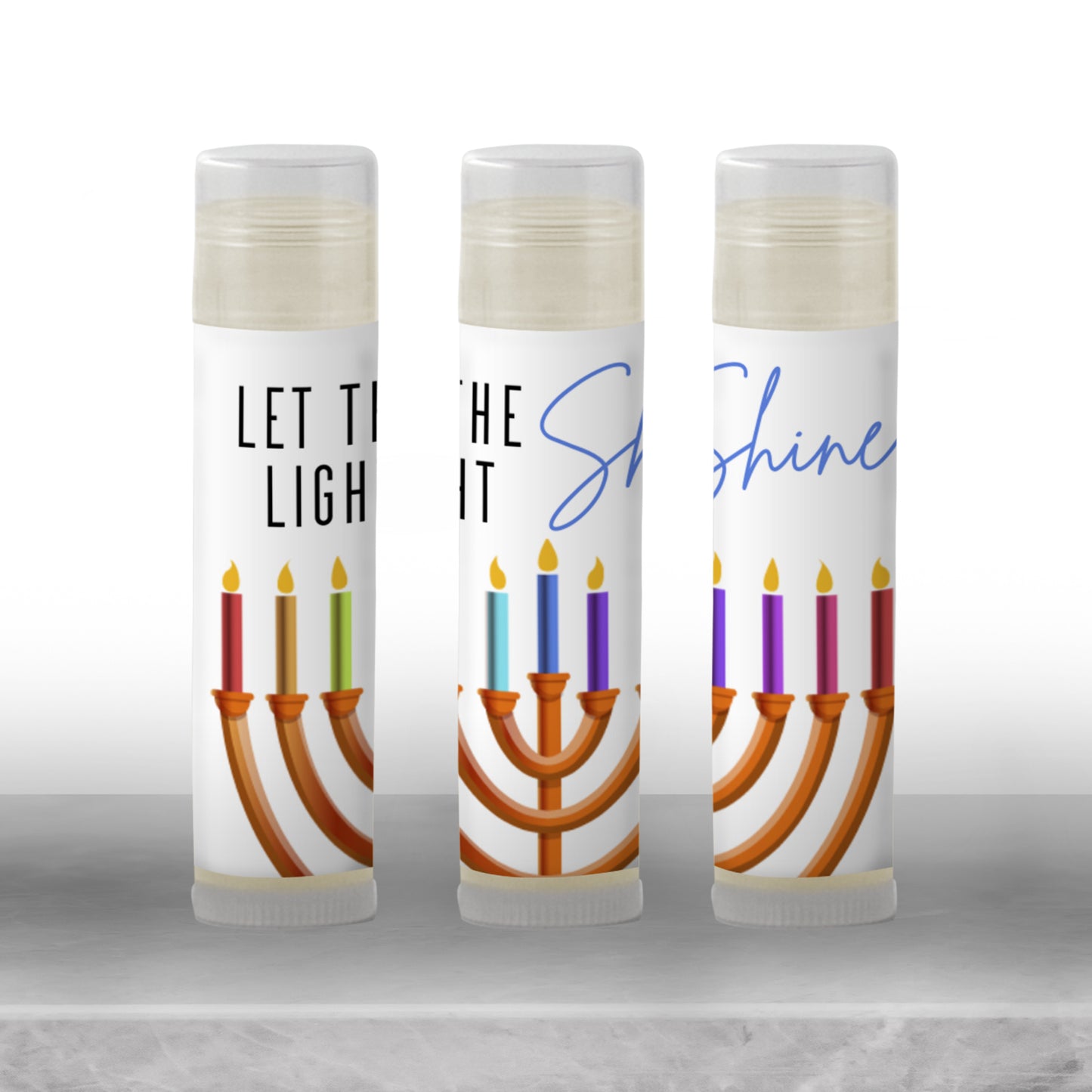 Let the Light Shine Hanukkah Lip Balm Favors: Chanukah Party Guest Gift