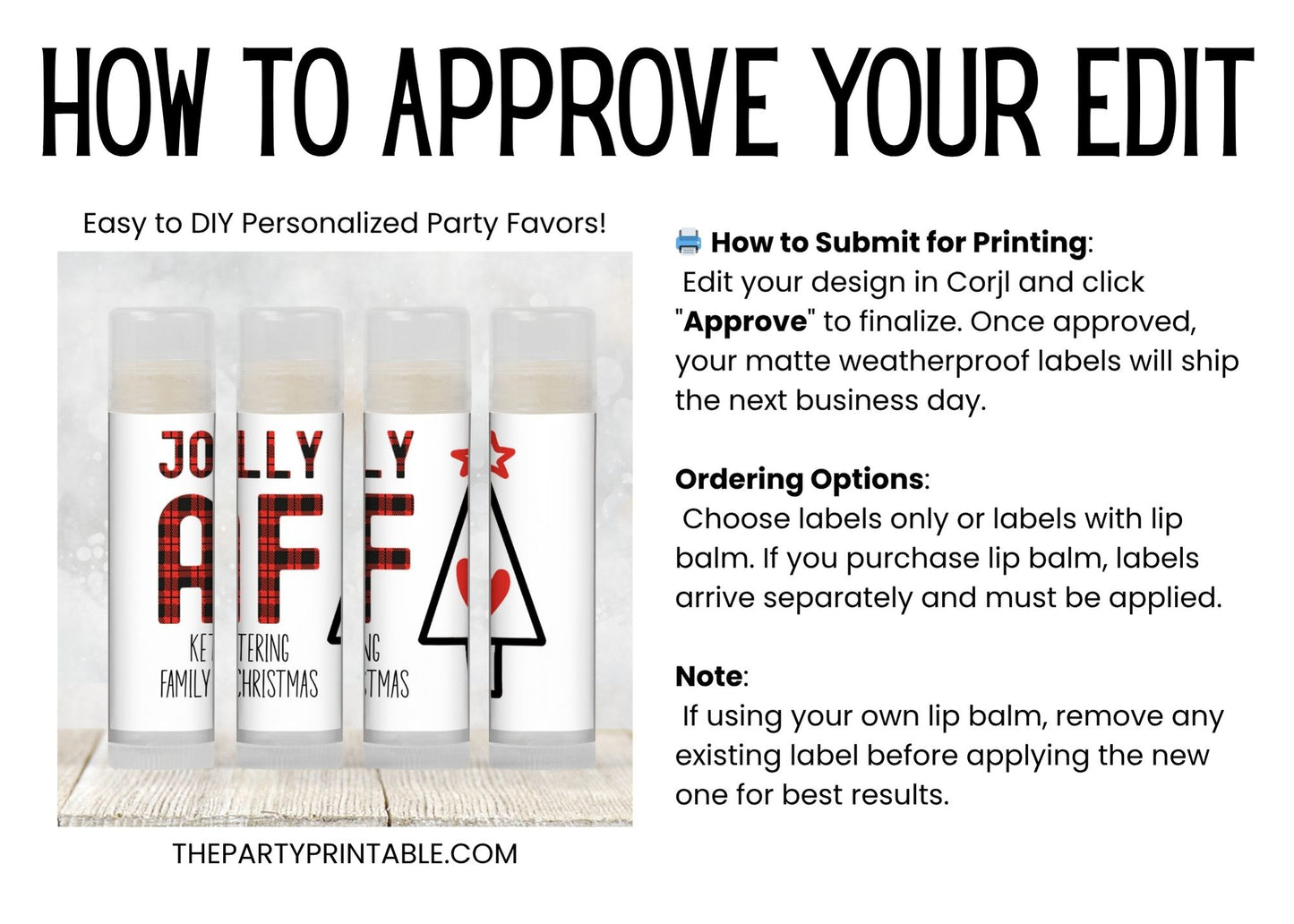 Jolly AF Christmas Party Favors Lip Balm: Buffalo Plaid Holiday Guest Gift