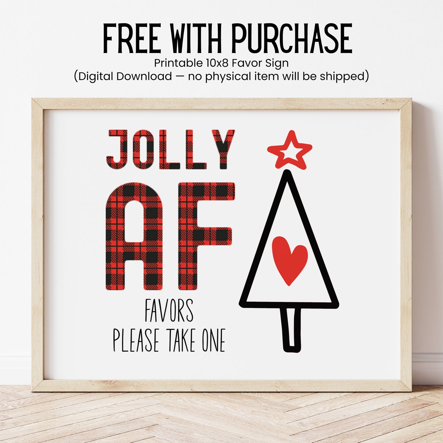 Jolly AF Christmas Party Favors Lip Balm: Buffalo Plaid Holiday Guest Gift