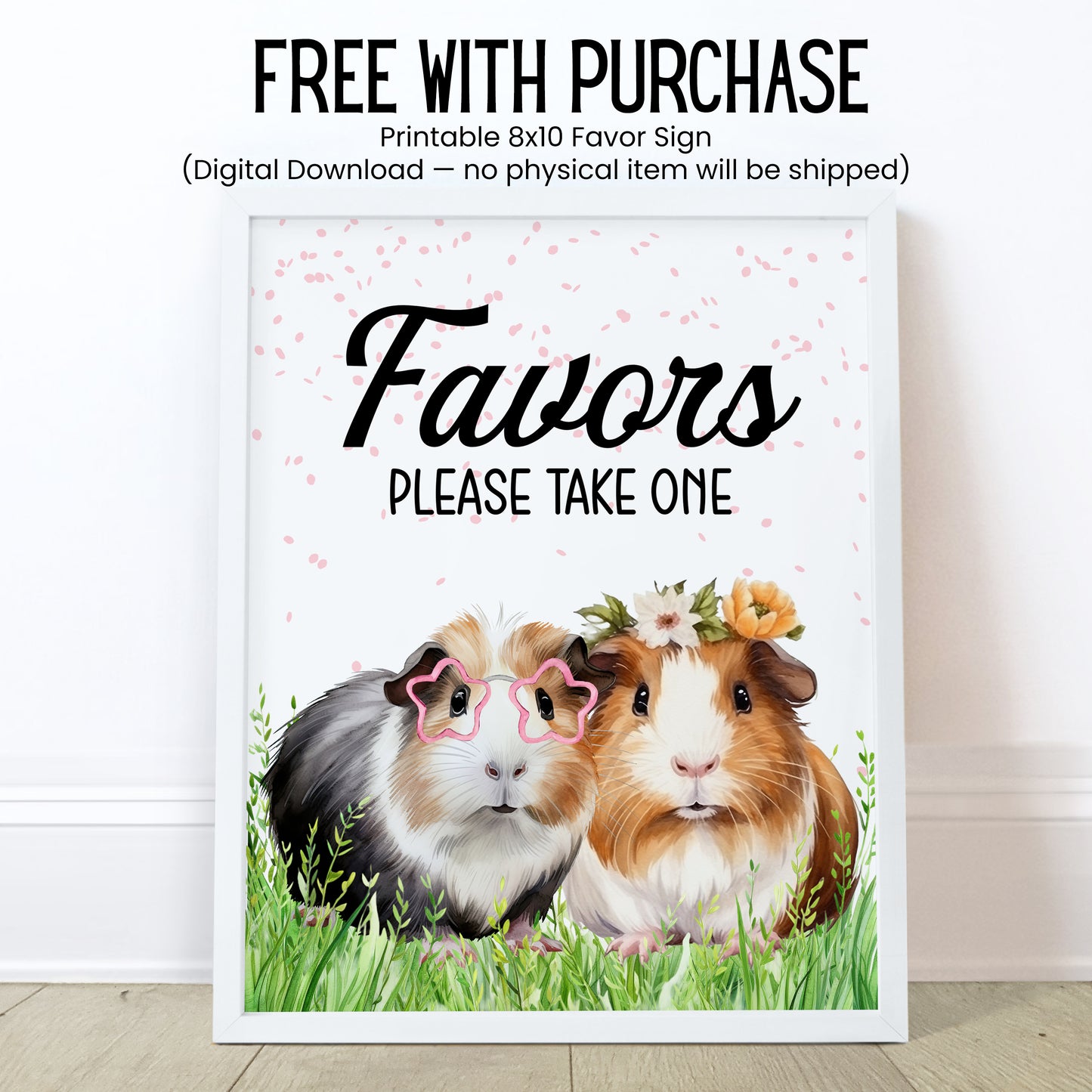 Guinea Pig Birthday Party Favor Lip Balm Label TEMPLATE | Cute Pet Theme Printable | Animal Girl Kids Party Chapstick Label 8013