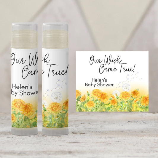Dandelion Chapstick Favors: Boho Baby Shower, Wildflower Guest Gift