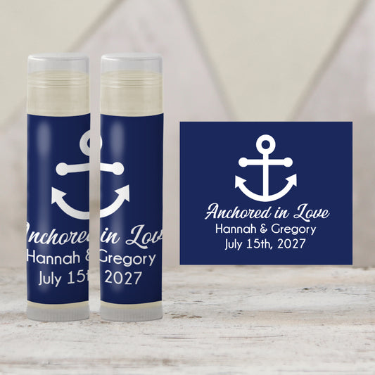 Anchored in Love Chapstick Favors: Nautical Baby or Bridal Shower Gift