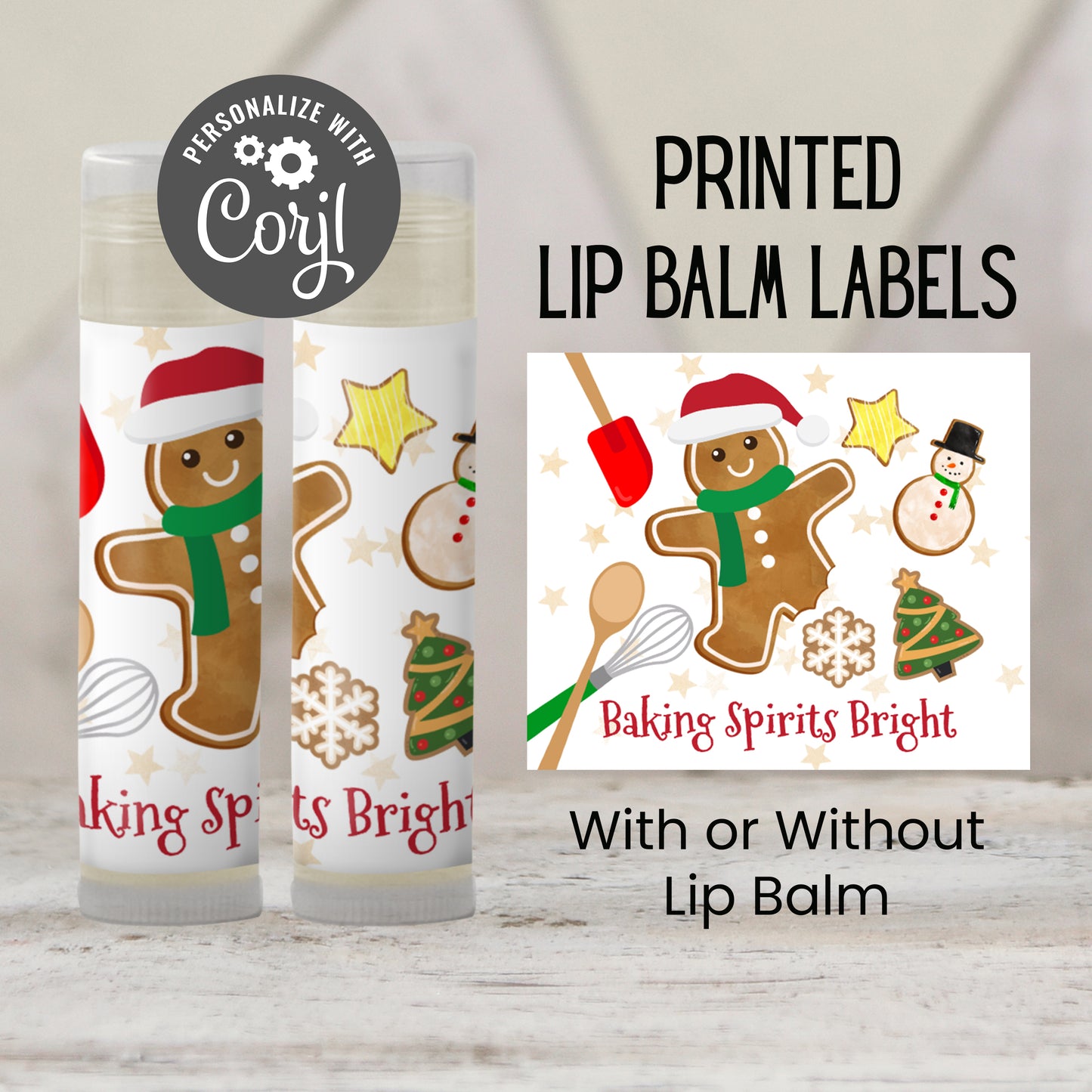 Gingerbread Chapstick Favors: Christmas Cookie Exchange, Holiday Baby Shower